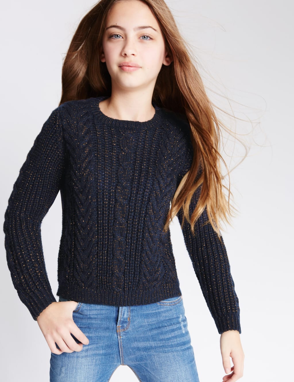 Round Neck Long Sleeve Jumper (5-14 Years) 1 of 5