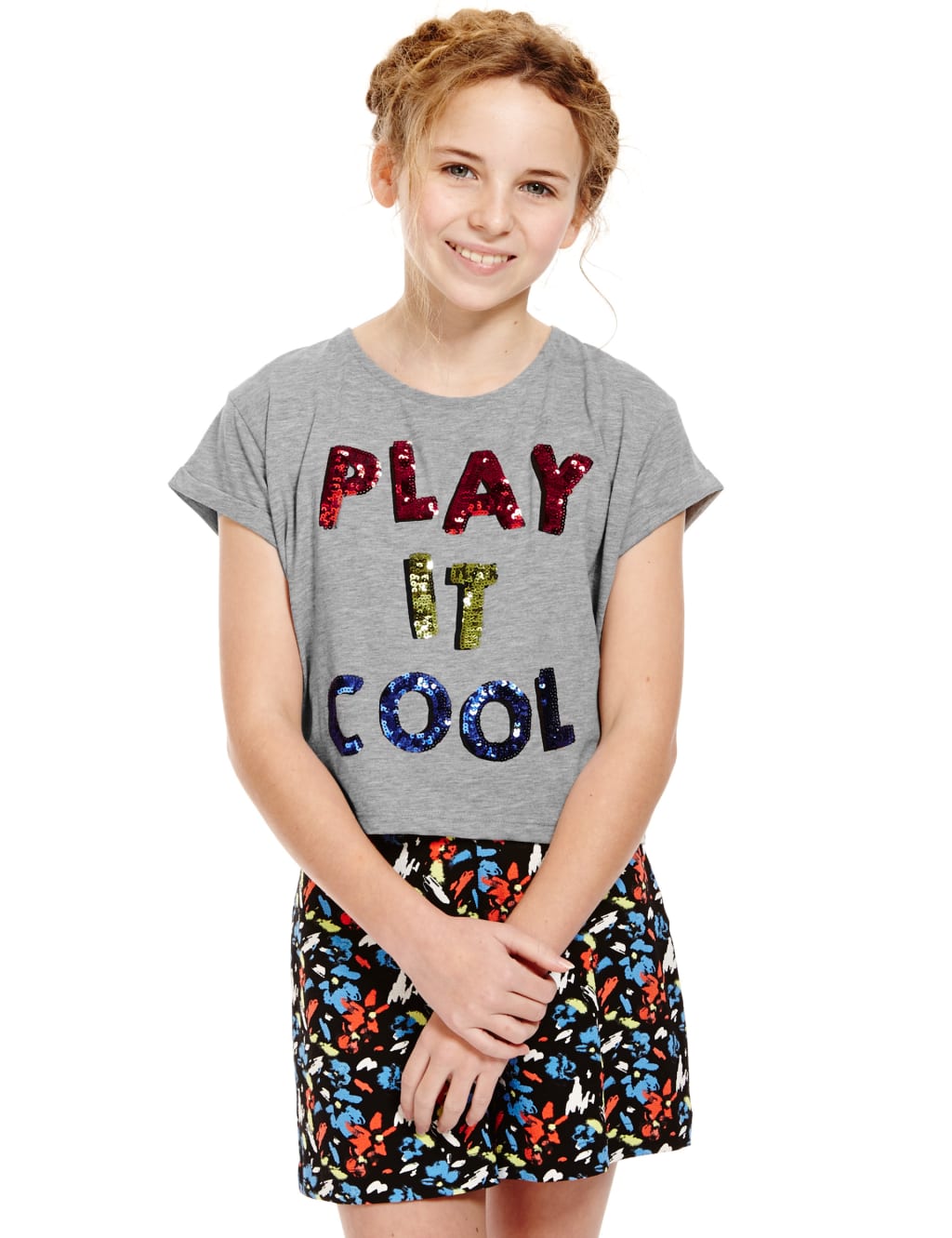 Sequin Embellished T-Shirt (5-14 Years) 1 of 3