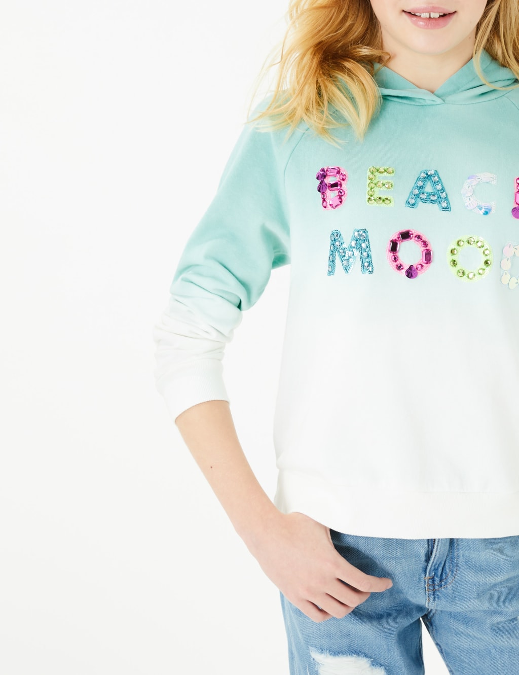Sequin Beach Mood Slogan Sweatshirt (6-16 Yrs) 3 of 5