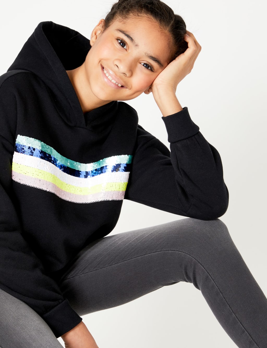 Reversible sequin hoodie hotsell