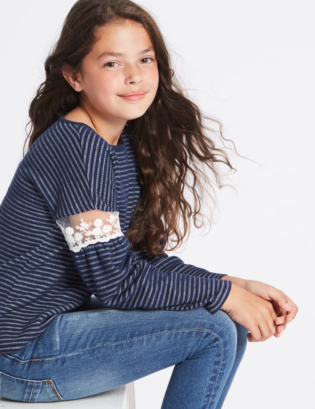 Striped Sweatshirt (3-14 Years) 1 of 4