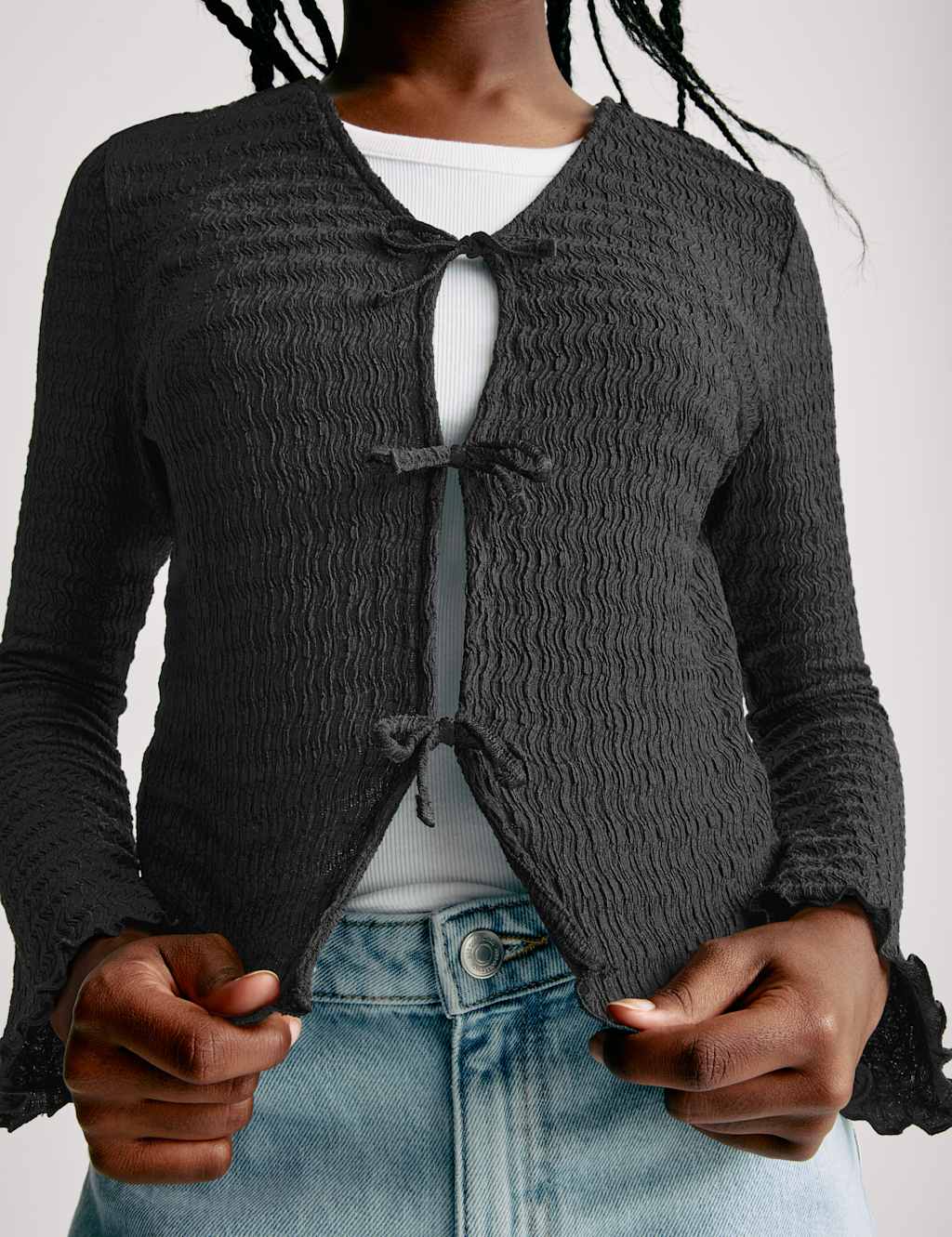 Textured Tie Cardigan (6-16 Yrs) 3 of 7