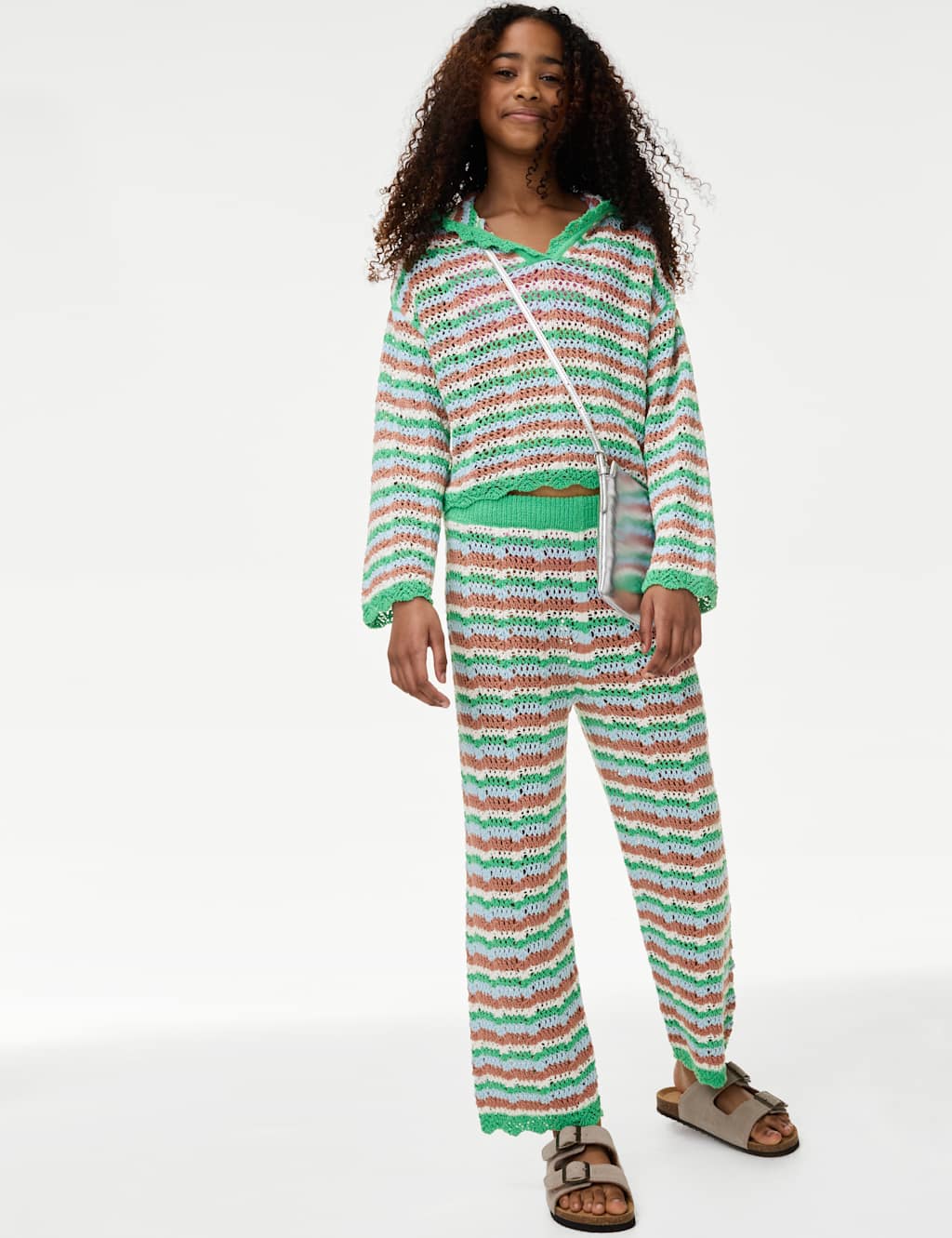 Cotton Blend Striped Knitted Hoodie (6-16 Yrs) 3 of 5