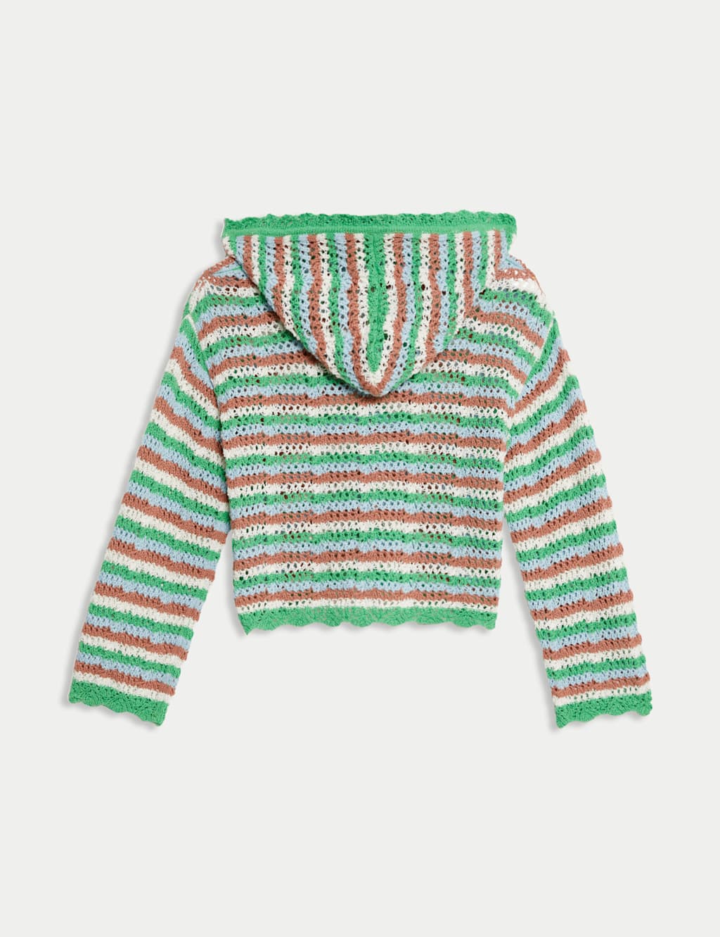 Cotton Blend Striped Knitted Hoodie (6-16 Yrs) 5 of 5