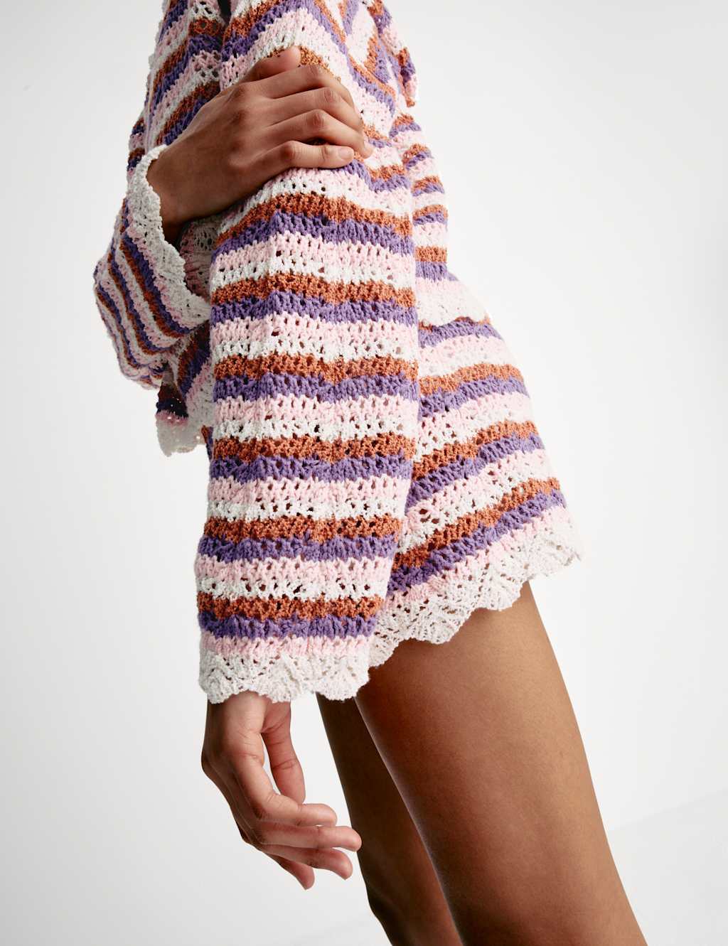 Cotton Blend Striped Knitted Hoodie (6-16 Yrs) 7 of 12