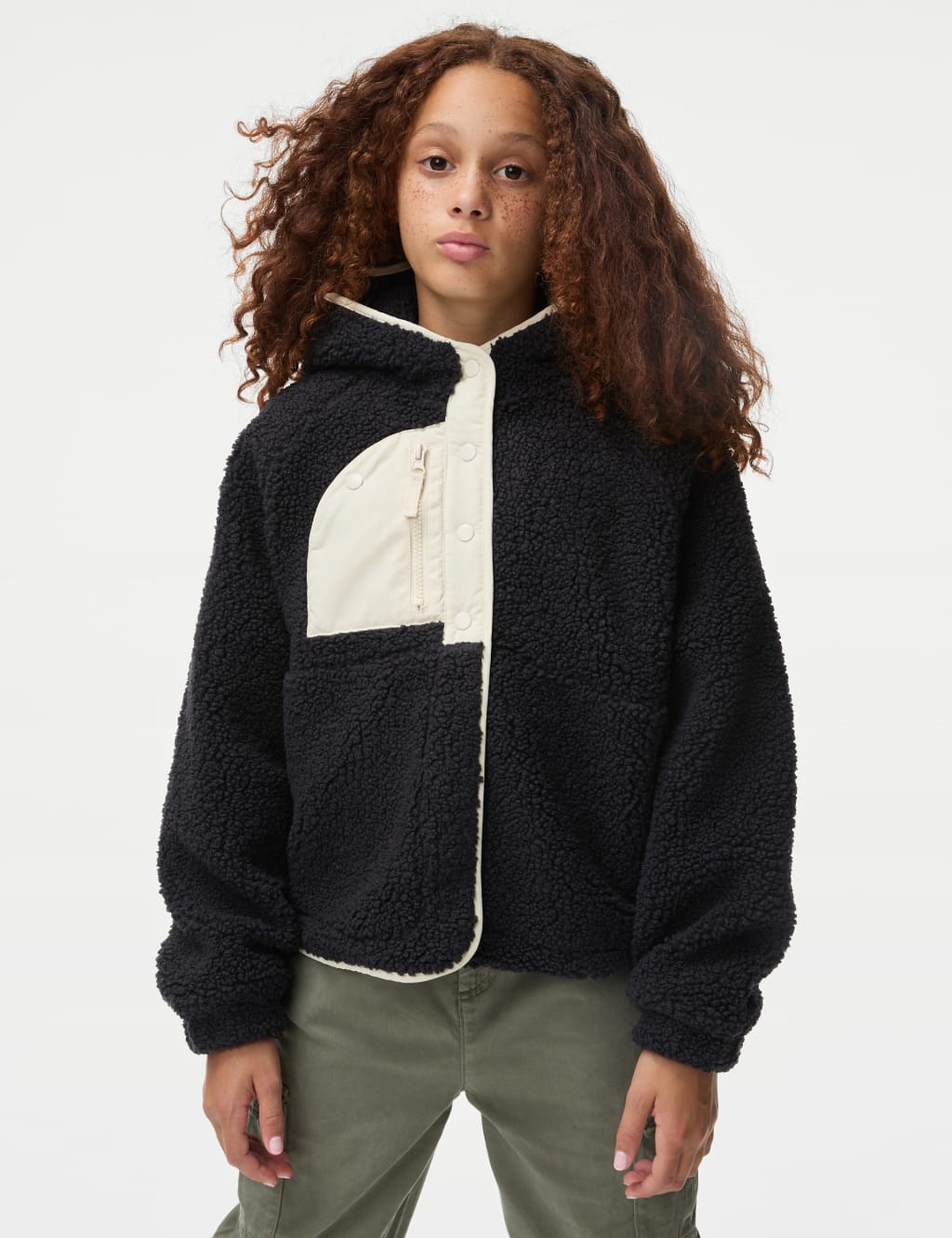 Borg Fleece Hooded Jacket 6 16 Yrs