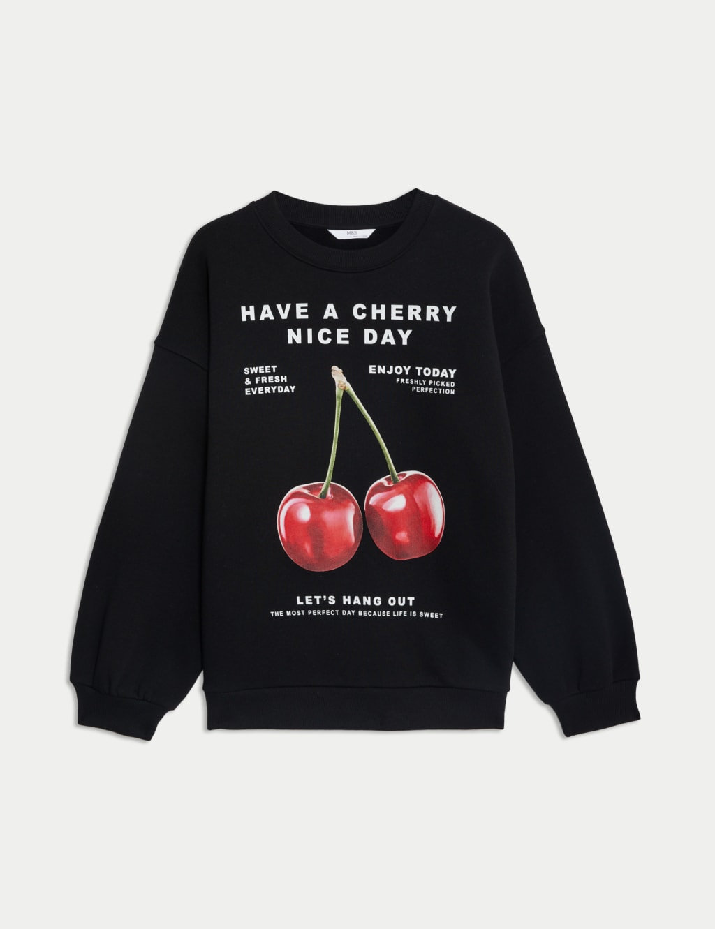 Cherry print sweater shop