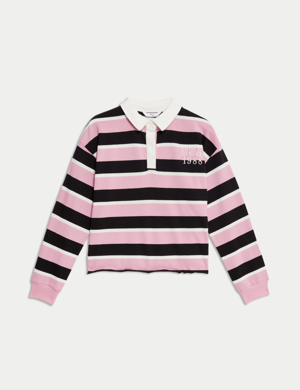 Pure Cotton Striped Rugby Top (6-16 Yrs) 2 of 5