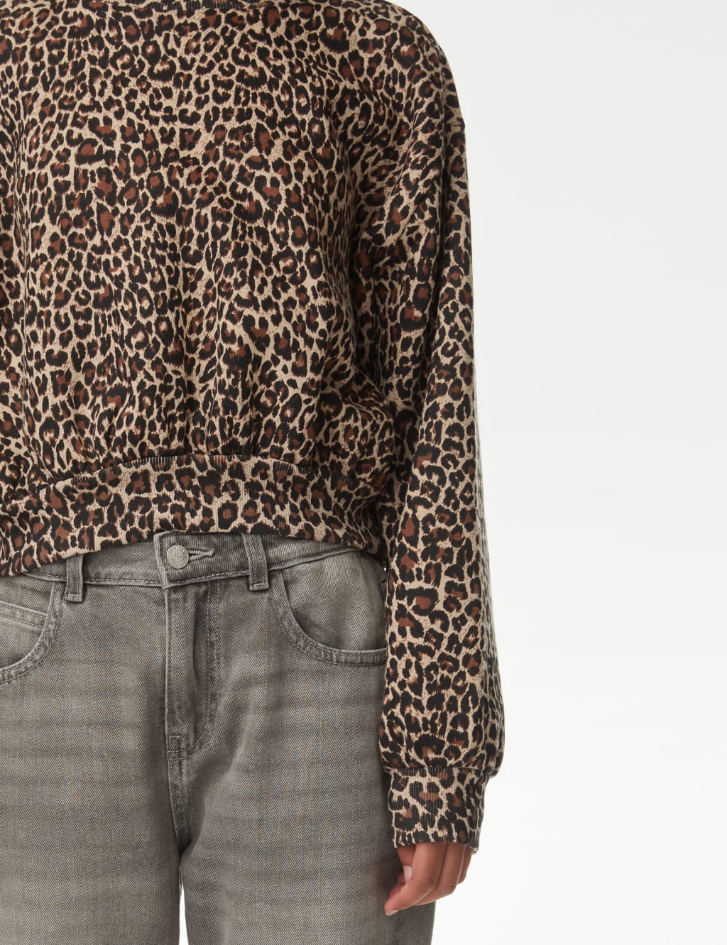 Warehouse leopard motif sweatshirt on sale