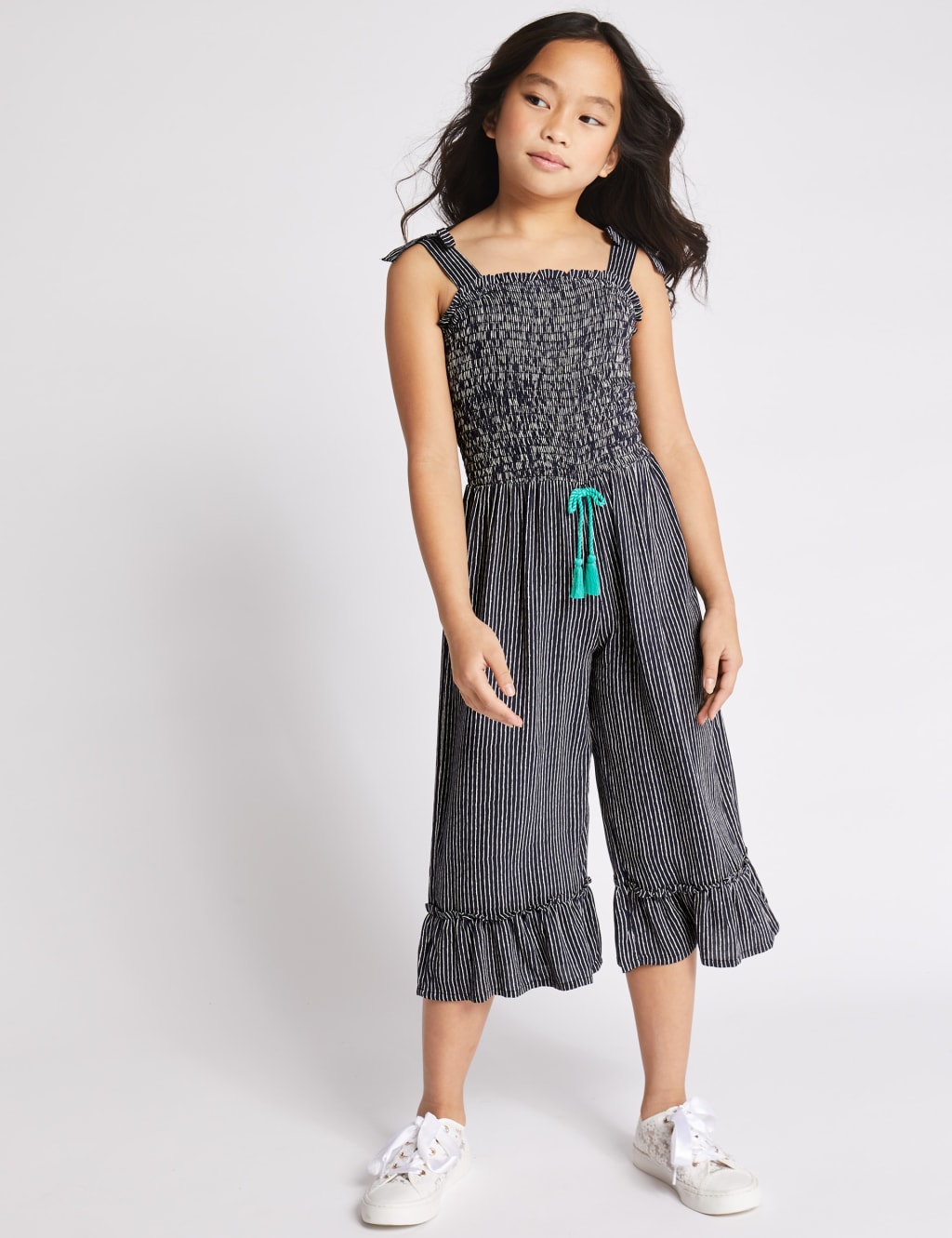 Striped Jumpsuit with Tassel cord (3-16 Years) 1 of 4