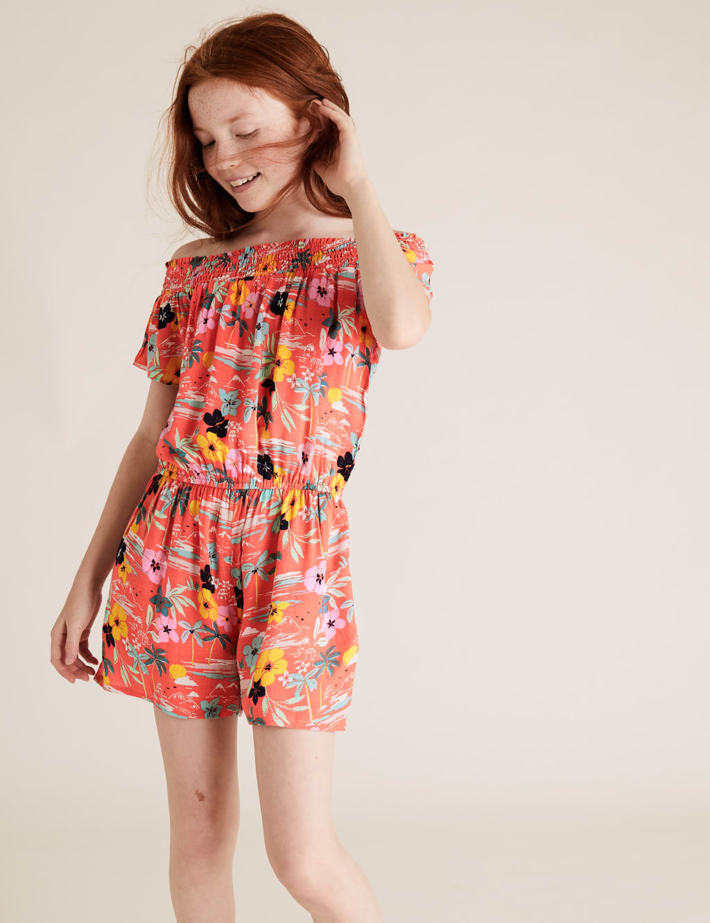 Tropical Print Playsuit (6-16 Yrs) 1 of 4