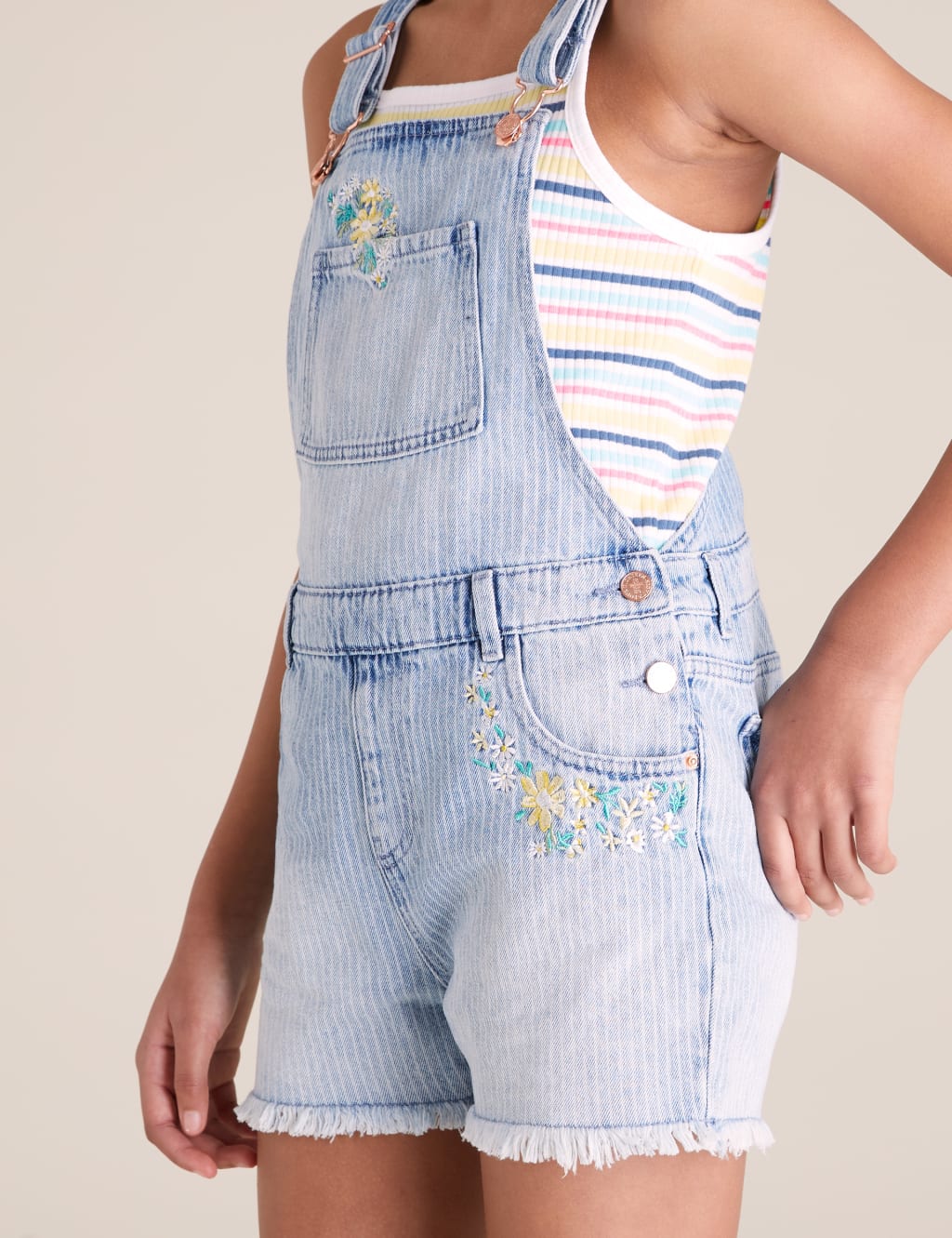 Denim Embroidered Dungarees (6-16 Yrs) 3 of 5