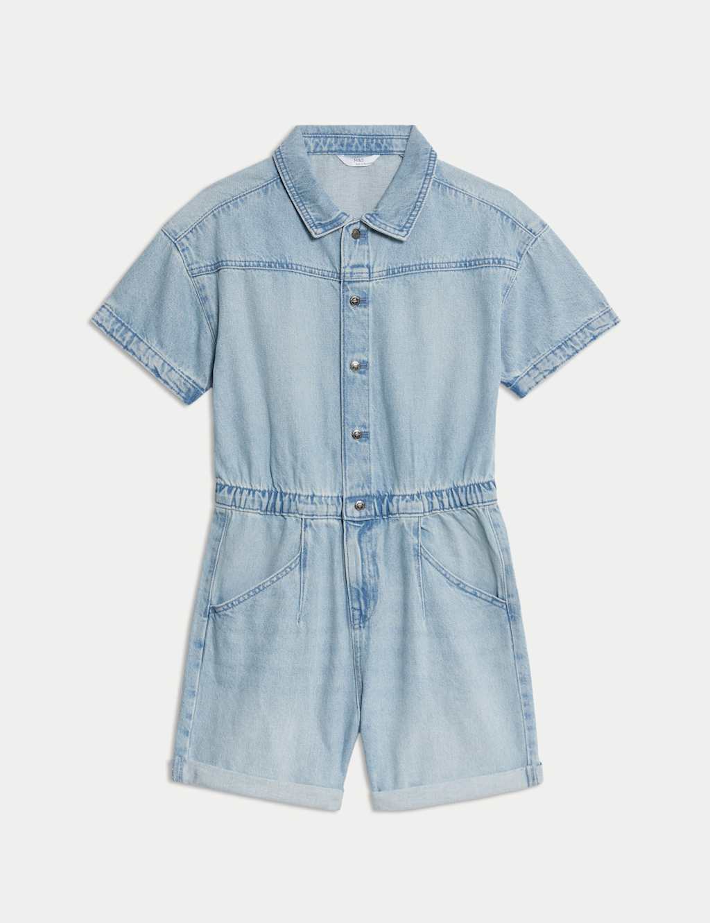 Pure Cotton Denim Playsuit (2-16 Yrs) 2 of 4