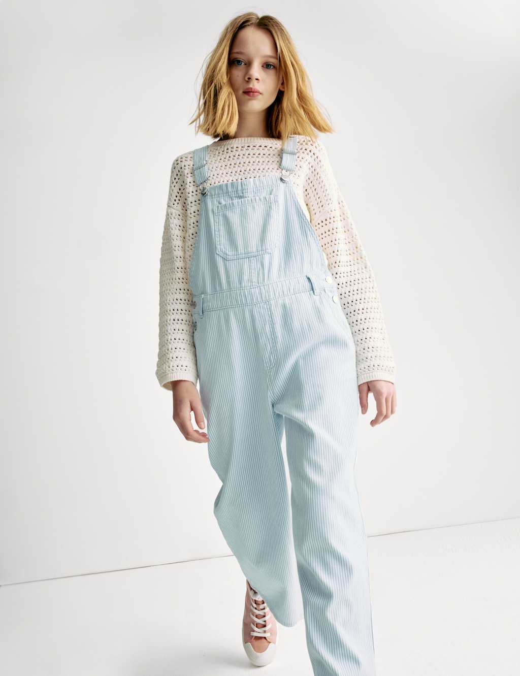 Pure Cotton Striped Dungarees (2-16 Yrs) 3 of 8