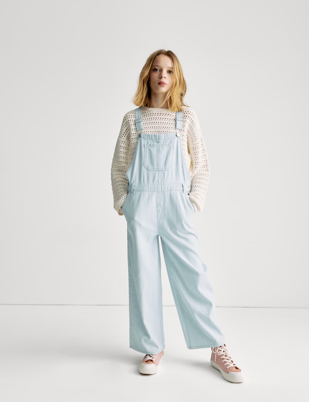 Pure Cotton Striped Dungarees (2-16 Yrs) 6 of 8