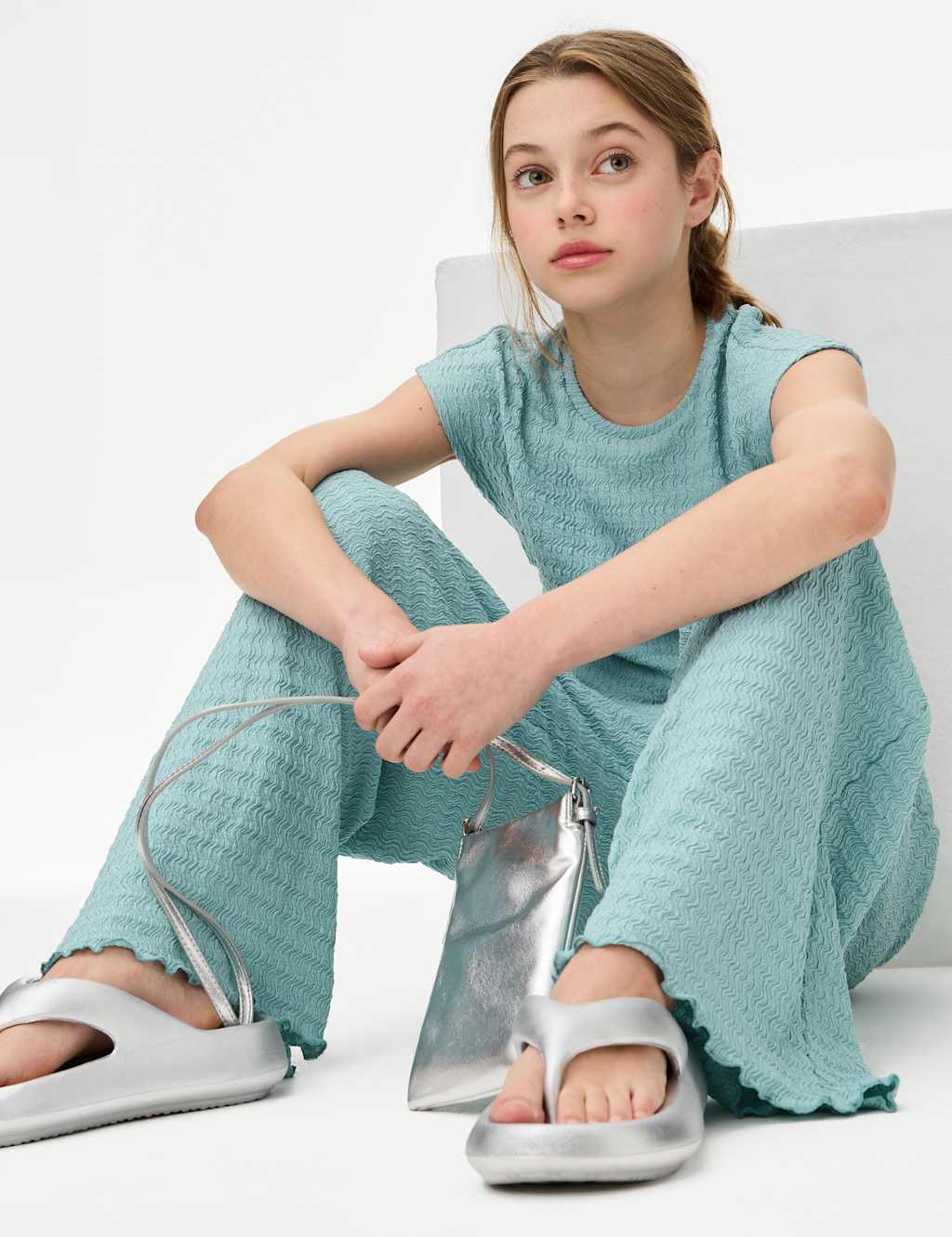 2pc Textured Top and Trousers Outfit (6-16 Yrs) 1 of 5