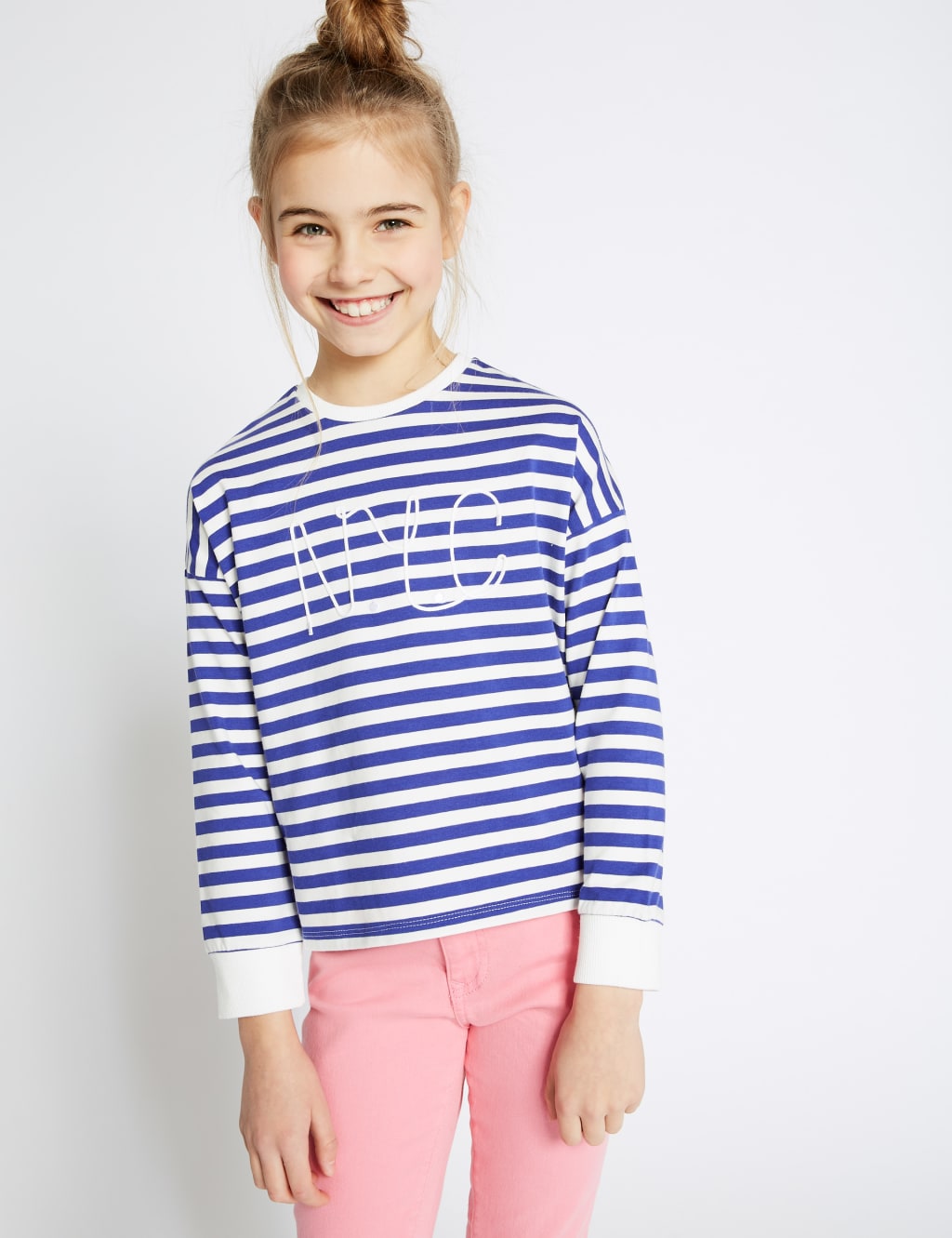 Cotton Striped Top with Stretch (3-16 Years) 1 of 3