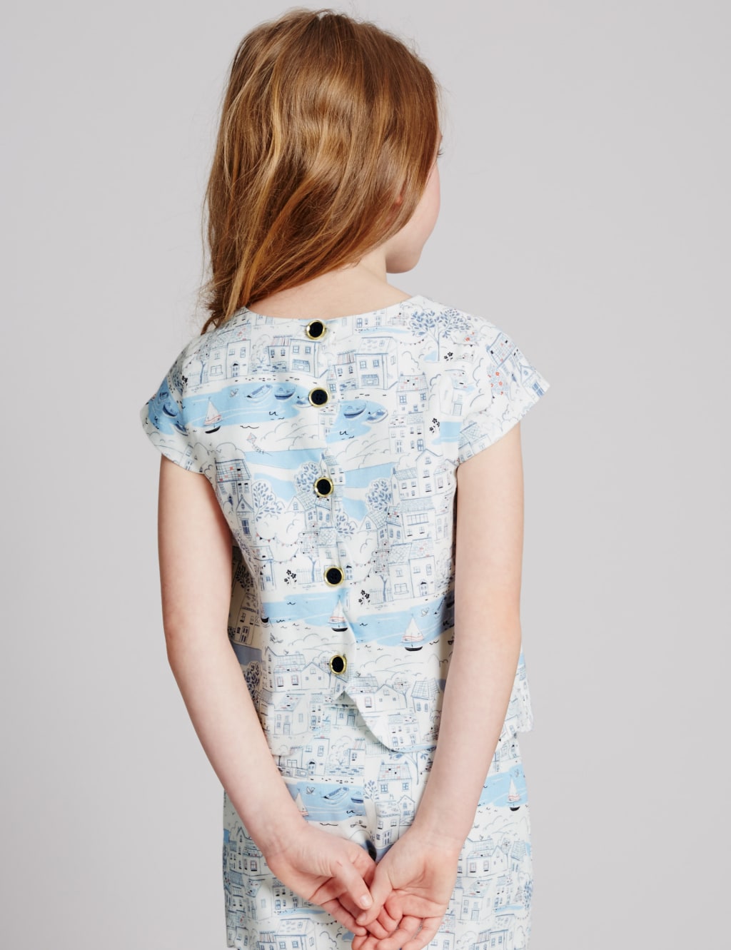 Cotton Scenic Print Top with Stretch (3-14 Years) 3 of 3