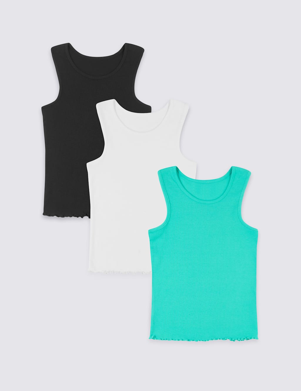 3 Pack Cotton Vests with Stretch (3-16 Years) 1 of 6