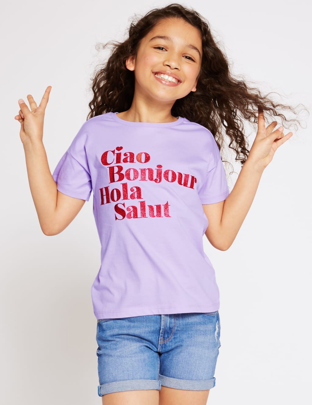 Ciao Hola Slogan T-Shirt (3-16 Years) 1 of 3