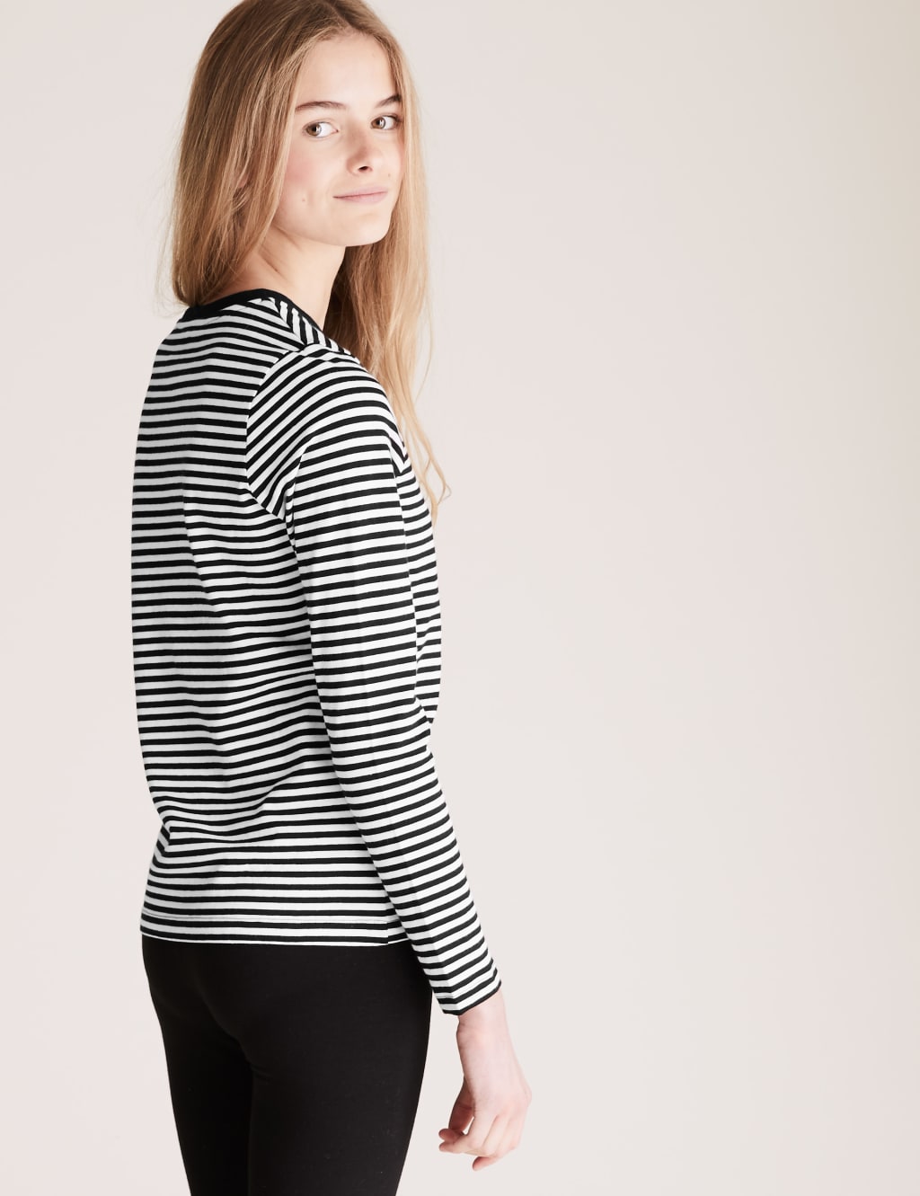 Organic Pure Cotton Striped Slogan Top (6-14 Yrs) 4 of 4