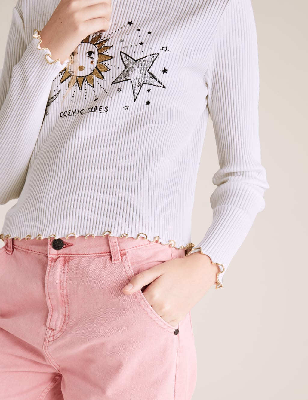 Cotton Rich Cosmic Vibes Slogan Top (6-16 Yrs) 3 of 4