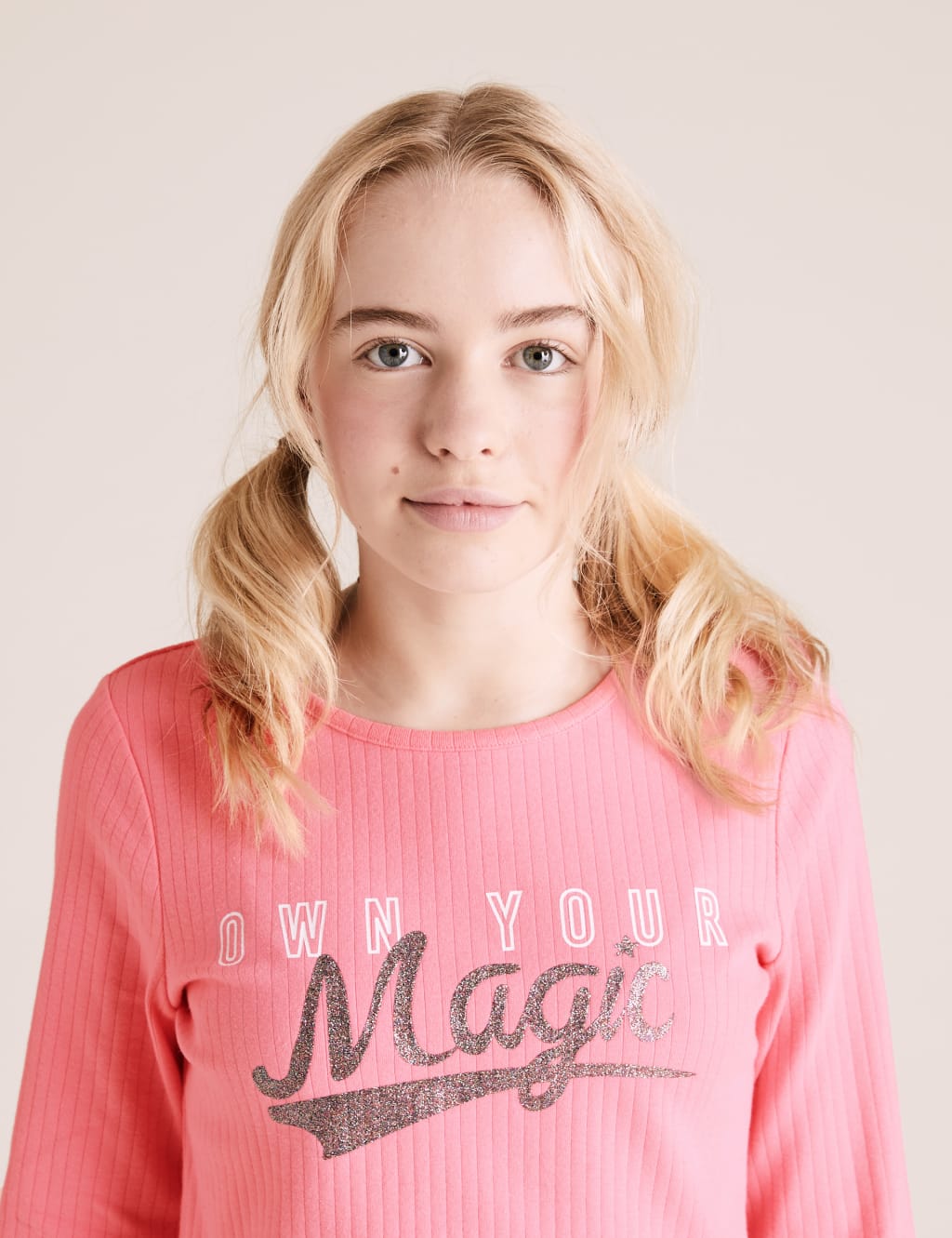 Cotton Own Your Magic Slogan Top (6-14 Yrs) 1 of 4