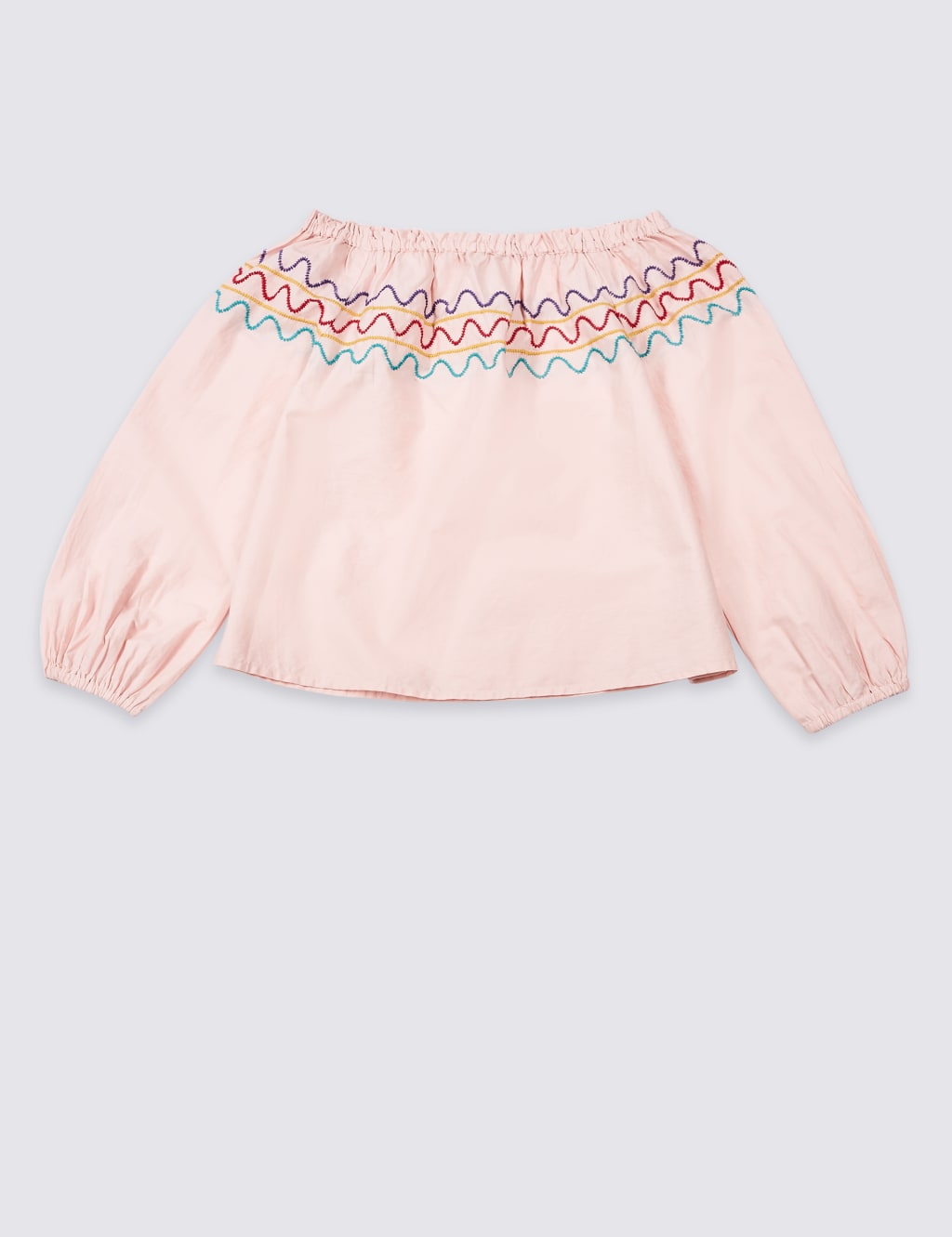 Pure Cotton Zig Zag Bardot Top (3-16 Years) 2 of 3