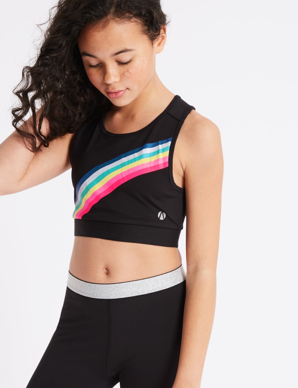 Rainbow Print Crop Top (8-16 Years) 1 of 5