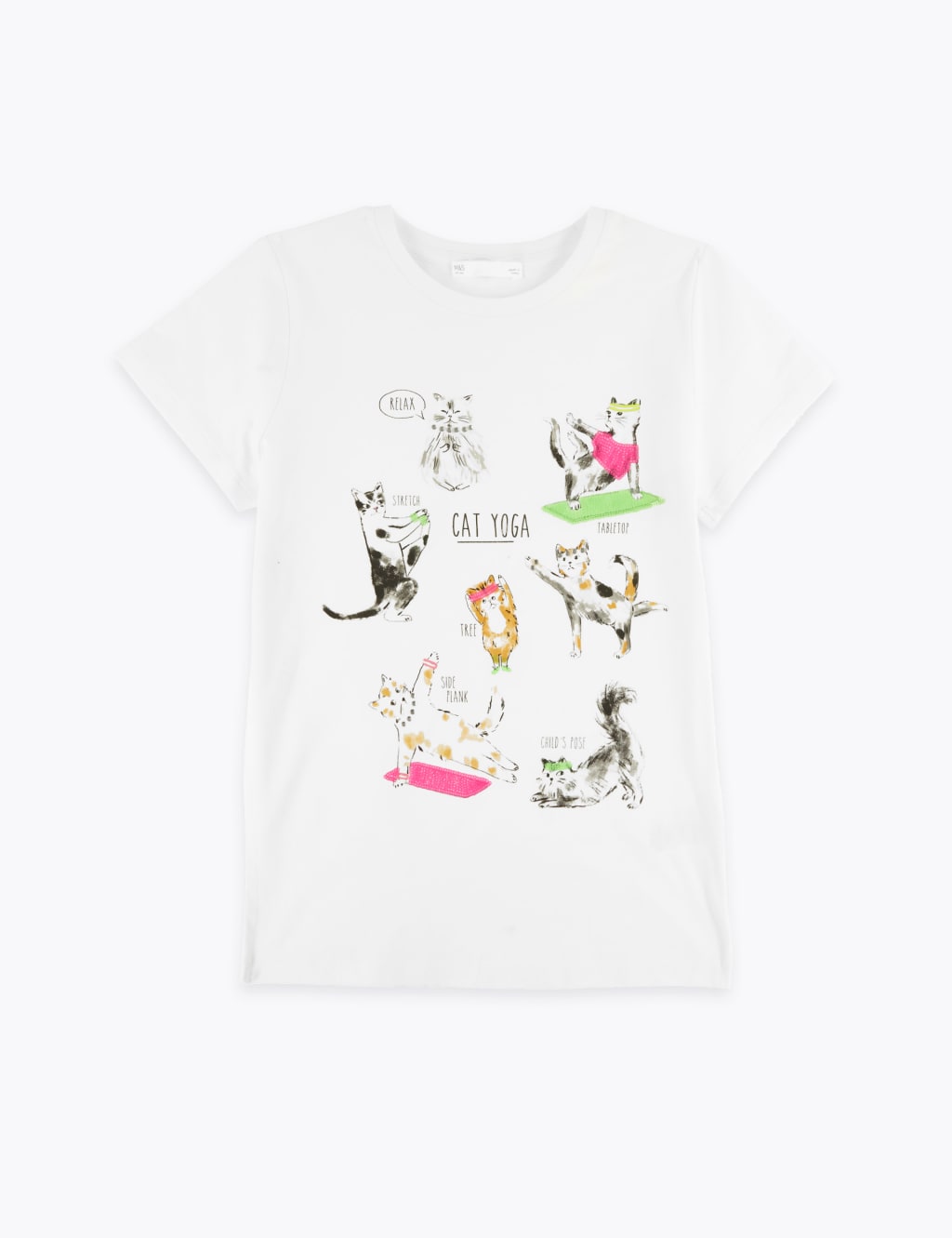 Cotton Cat Yoga Print T-Shirt (6-16 Years) 2 of 5