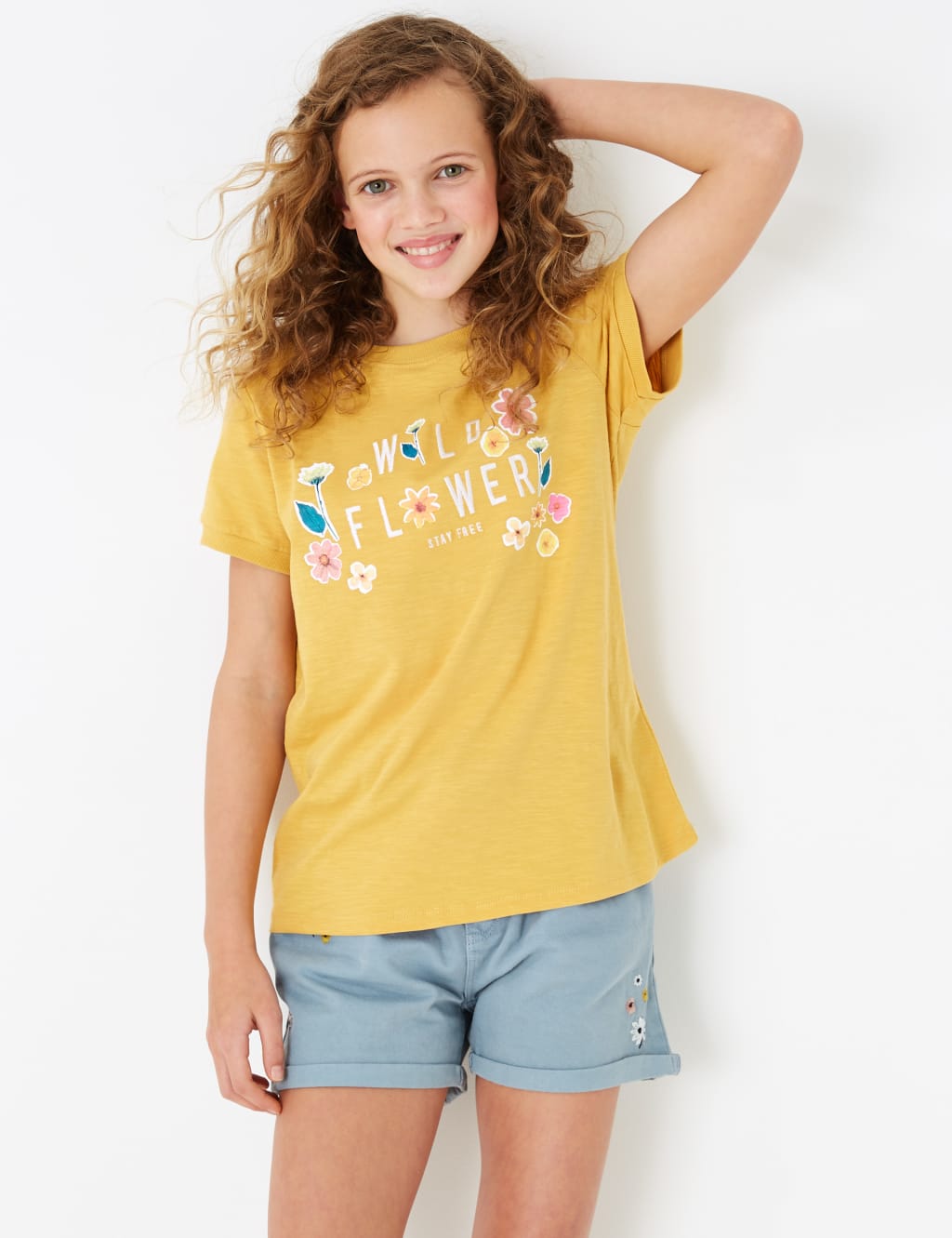 Cotton Wild Flower Slogan T-Shirt (6-16 Yrs) 3 of 4