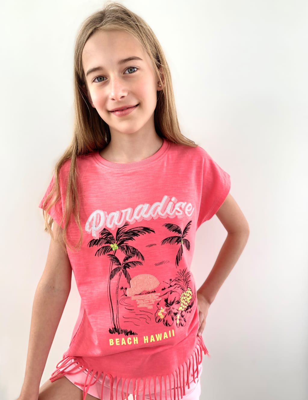 Pure Cotton Paradise Tassel T-Shirt (6-16 Yrs) 1 of 3