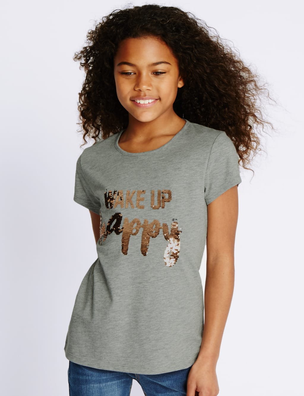 Sequin slogan t shirt hotsell