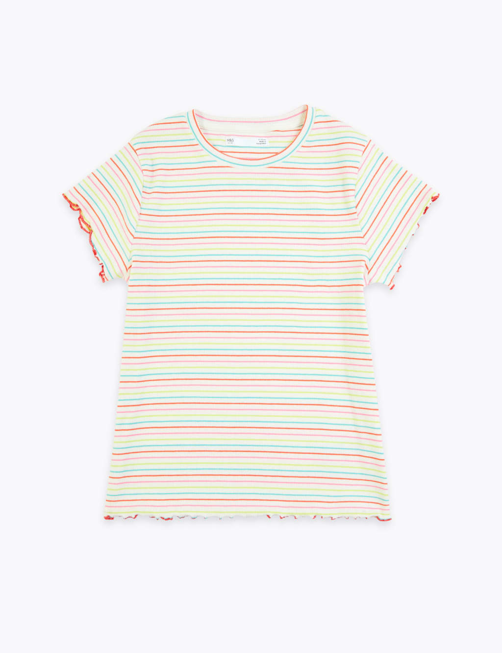 Cotton Rainbow Striped T-Shirt (6-16 Yrs) 2 of 4
