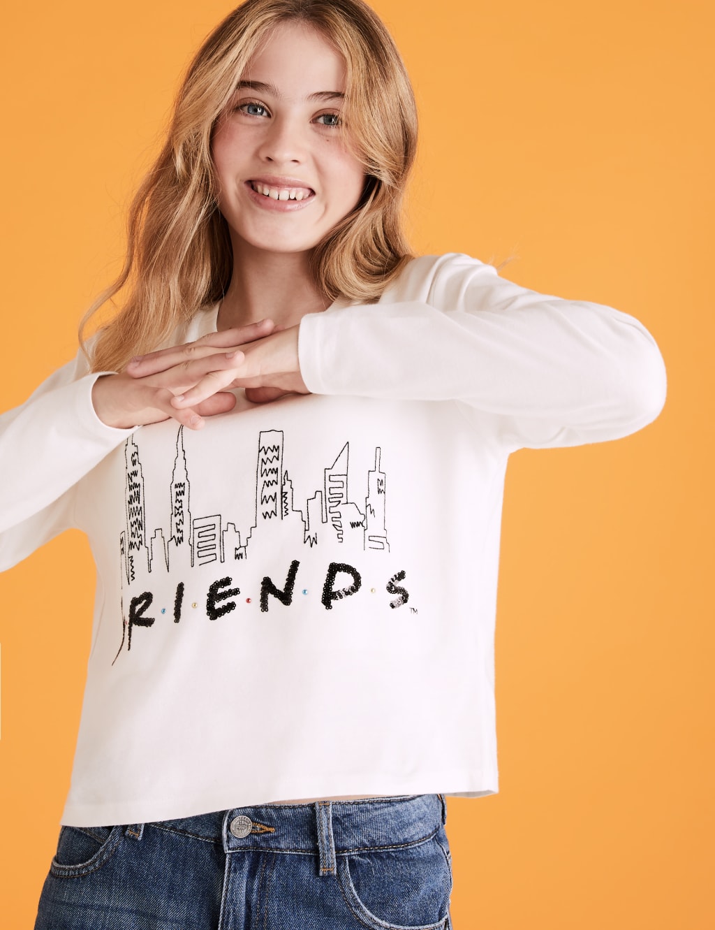 Cotton Friends Slogan Sequin Top (6-16 Yrs) 1 of 4