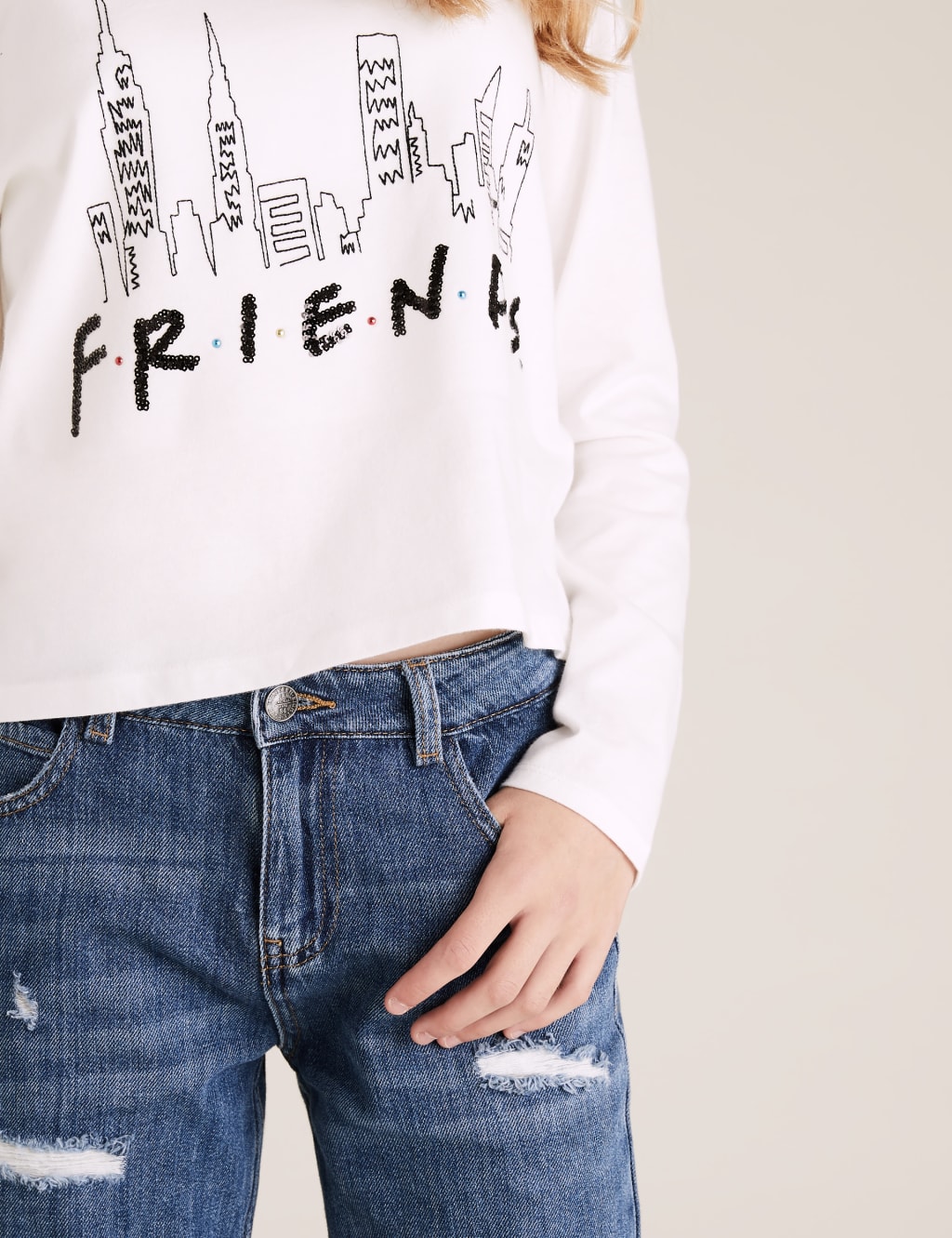 Cotton Friends Slogan Sequin Top (6-16 Yrs) 3 of 4