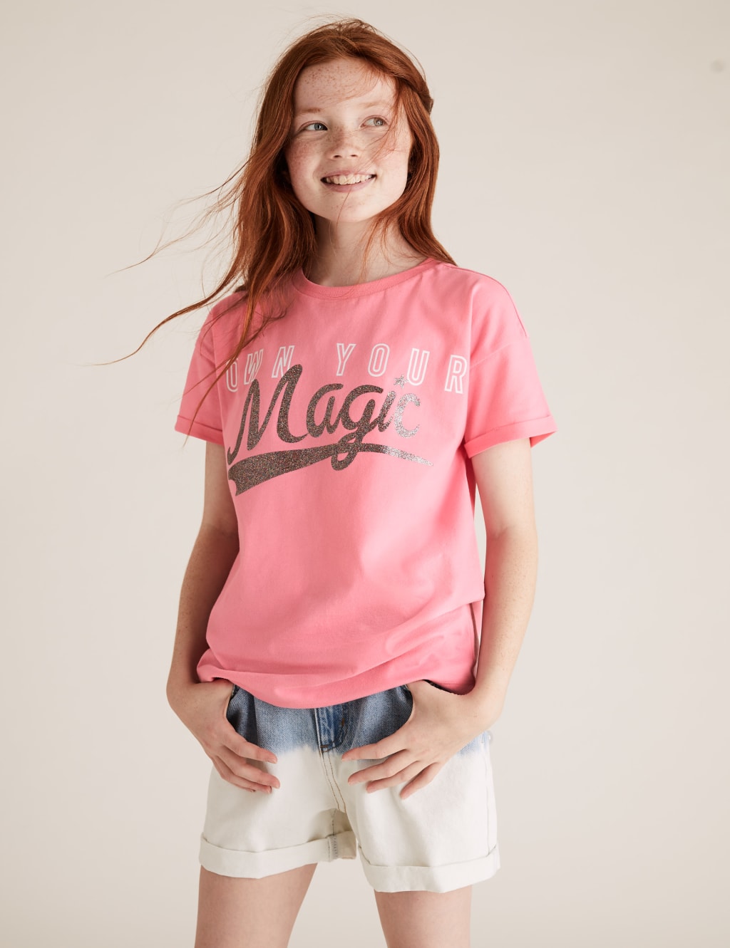 Pure Cotton Glitter Magic T-Shirt (6-16 Yrs) 1 of 4