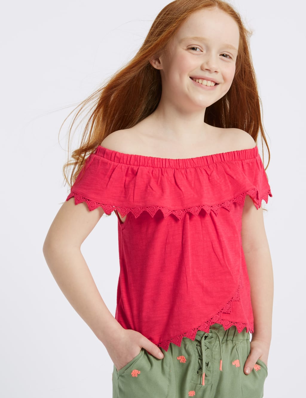 Pure Cotton Bardot Top 3 16 Years M S