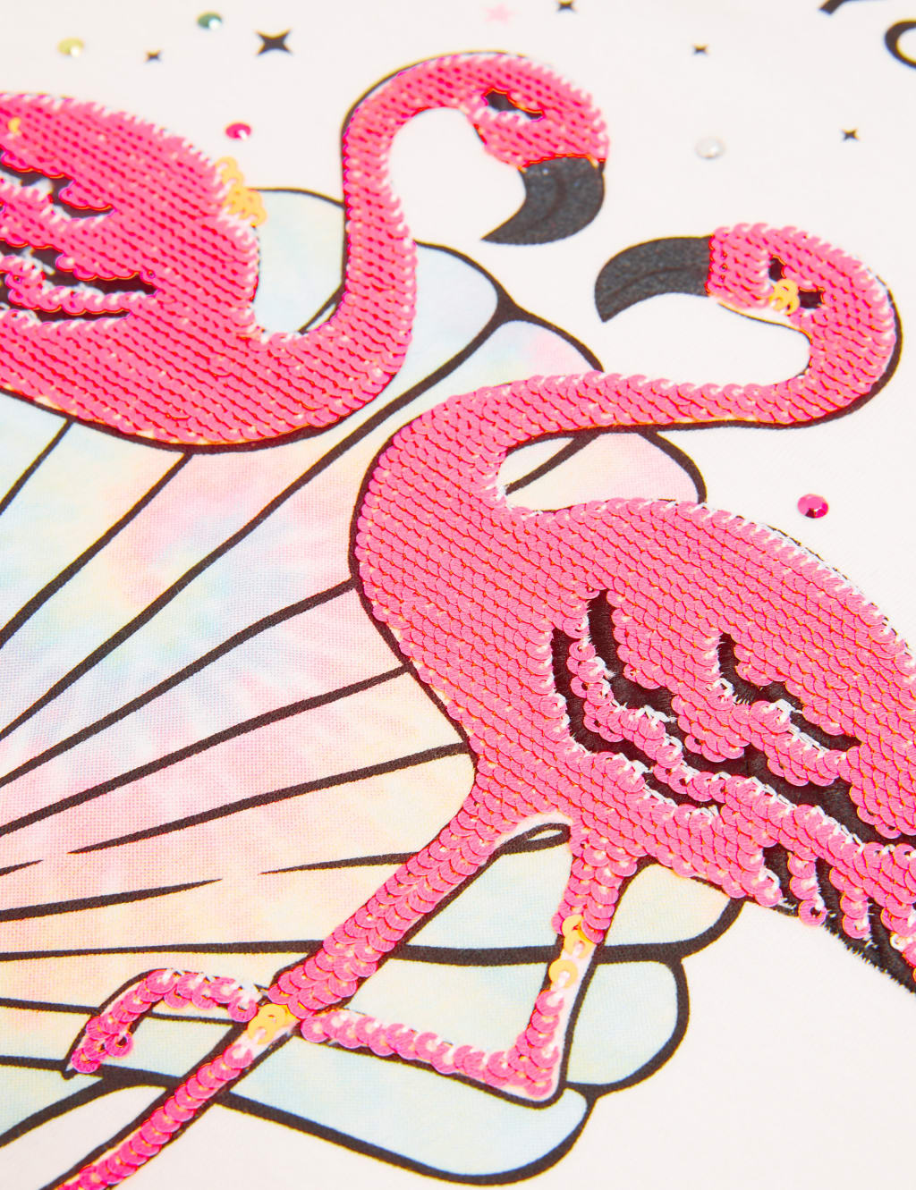 Pure Cotton Flamingo Sequin T-Shirt (6-16 Yrs) 6 of 6