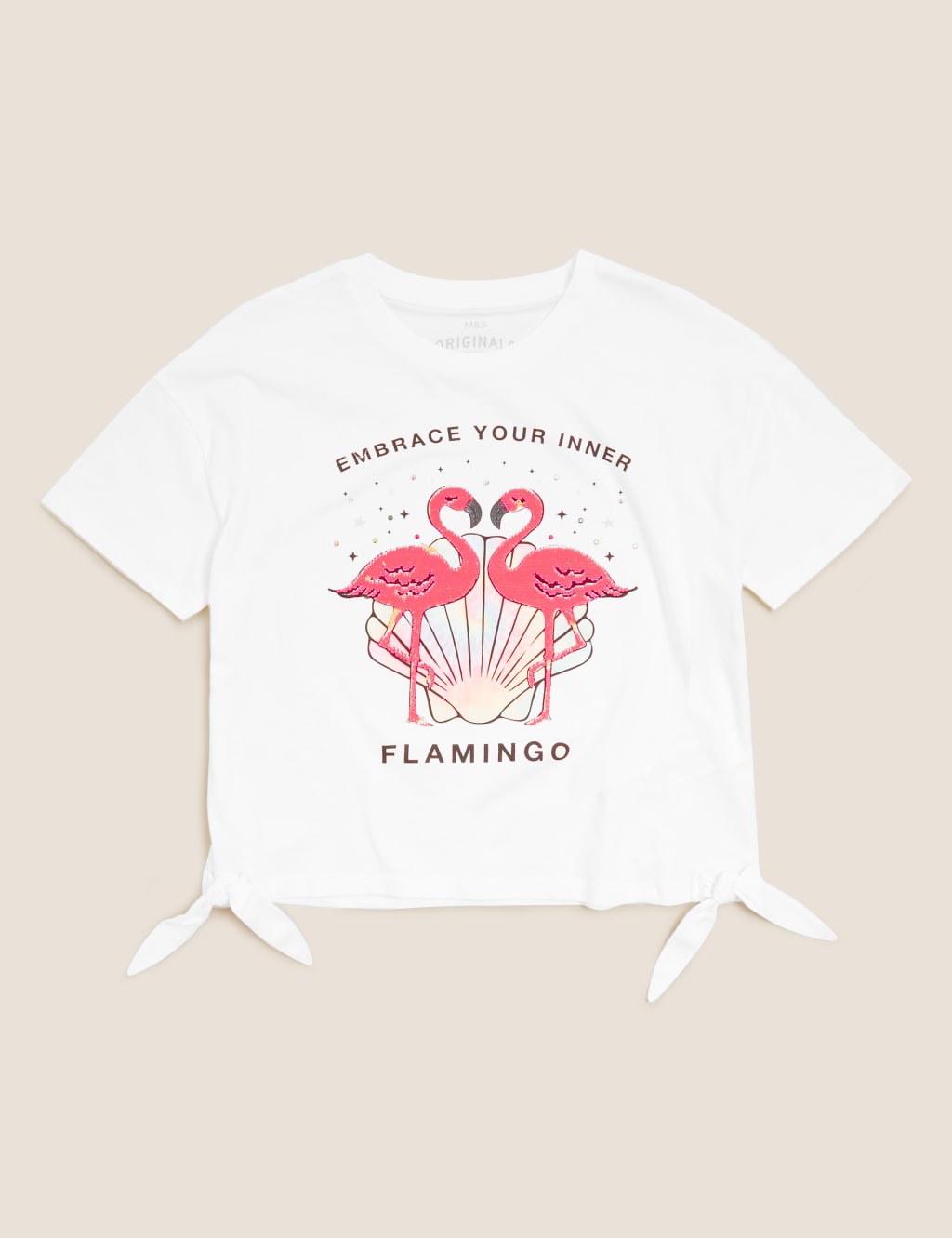 Pure Cotton Flamingo Sequin T-Shirt (6-16 Yrs) 2 of 6
