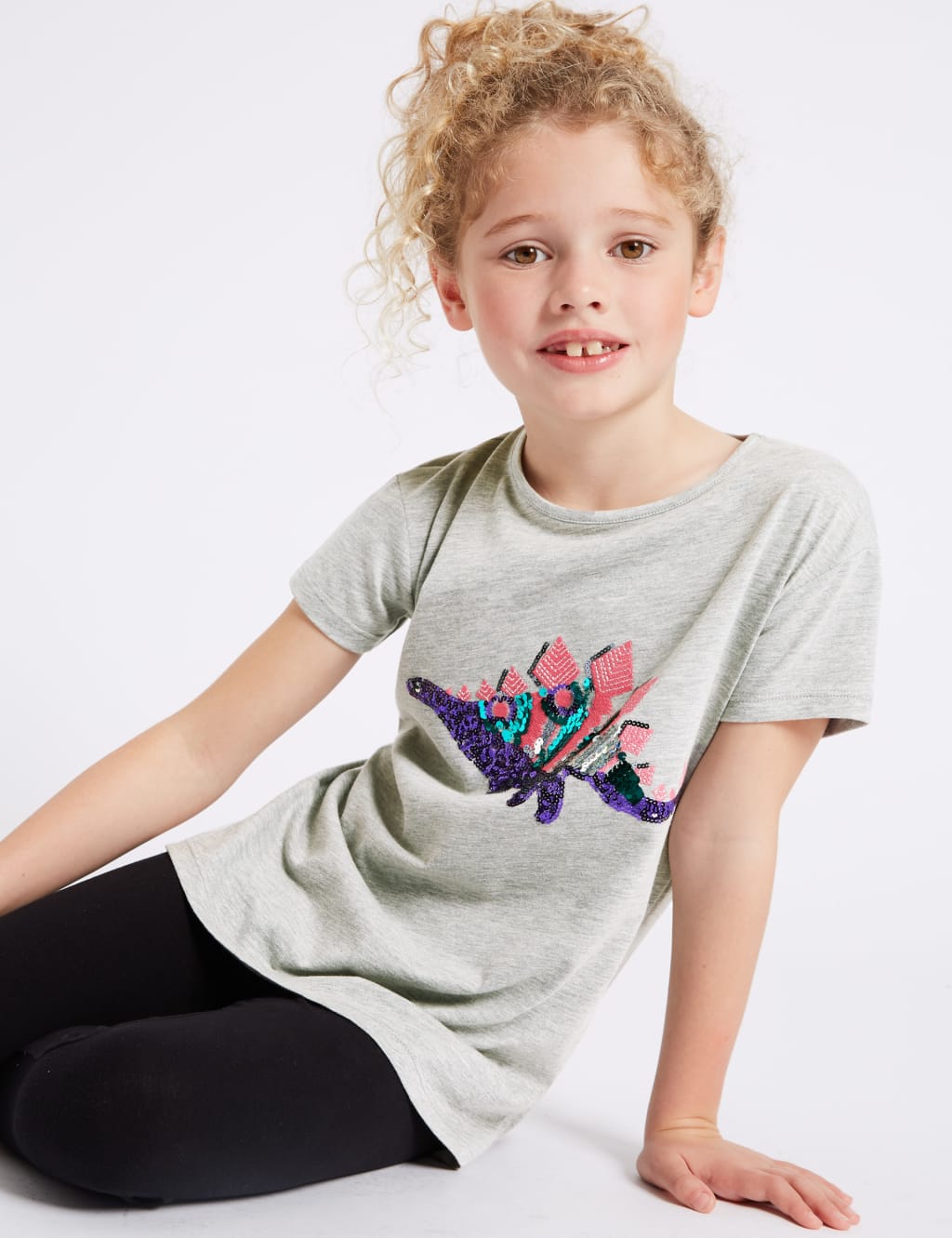 Cotton Rich Sequin Dinosaur Top 3 14 Years M S