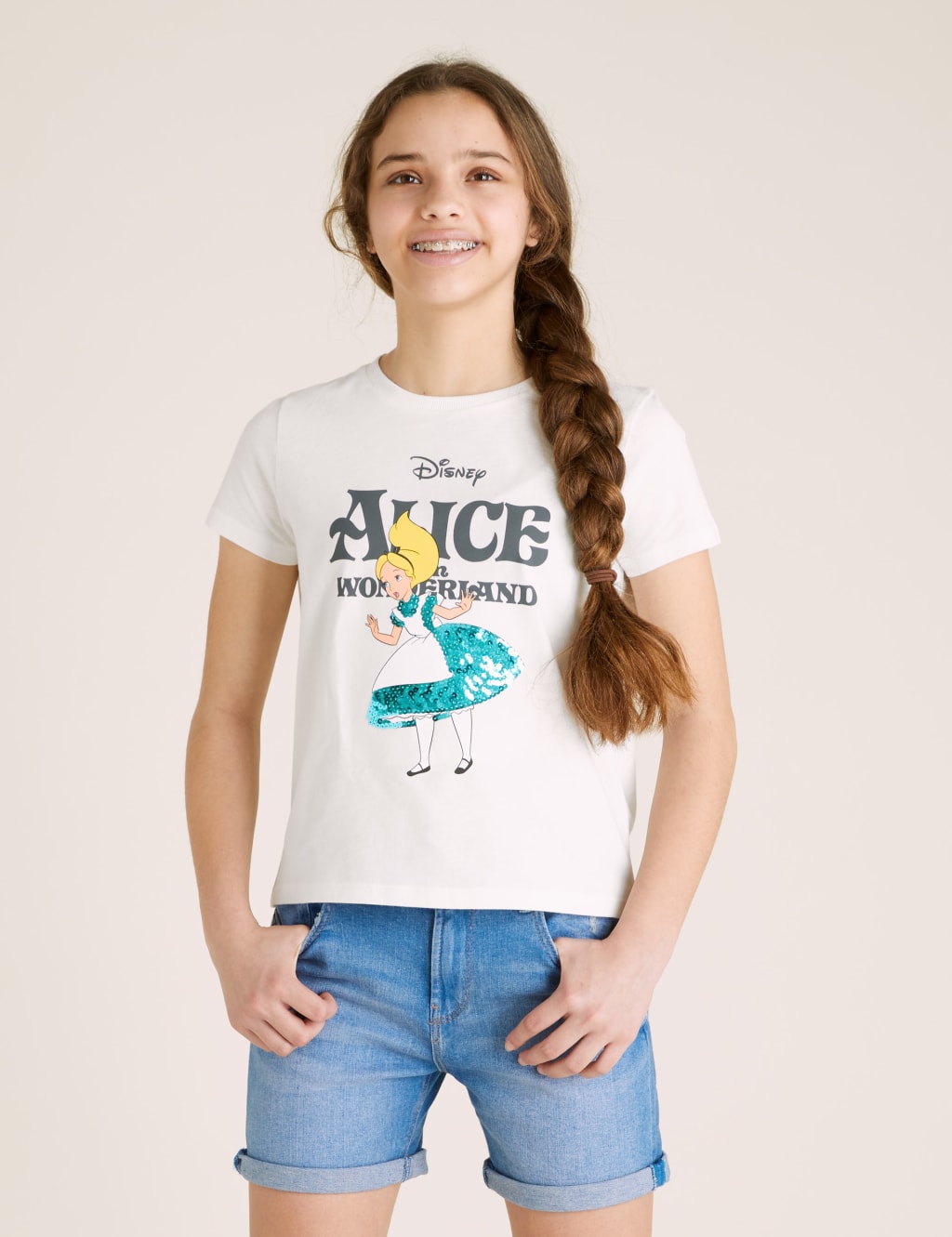 Pure Cotton Alice in Wonderland™ T-Shirt (6-16 Yrs) 1 of 5