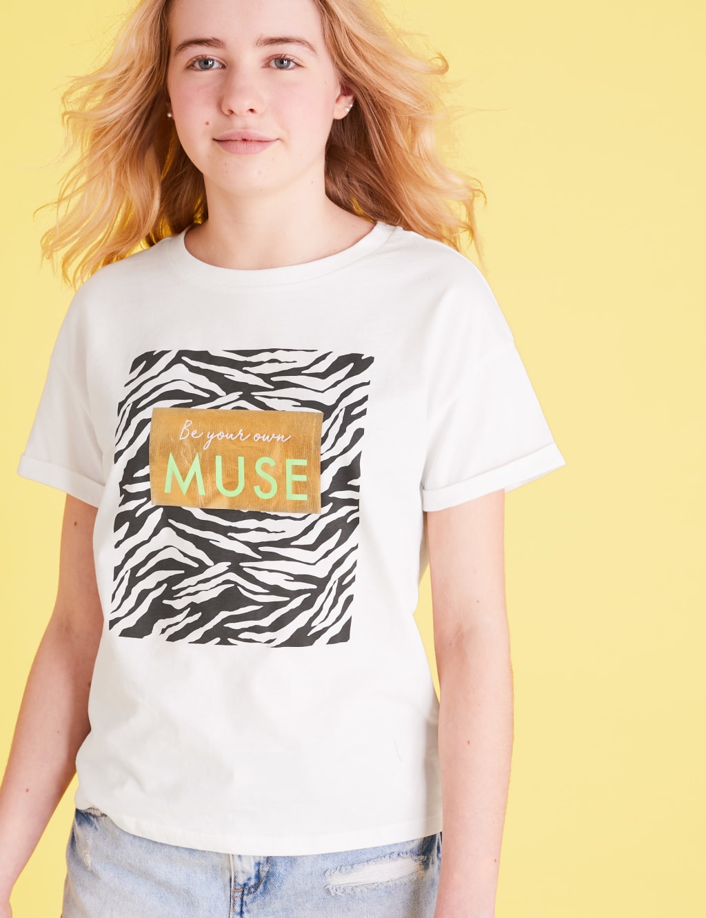 Pure Cotton Animal Muse Slogan T-Shirt (6-16 Yrs) 1 of 4