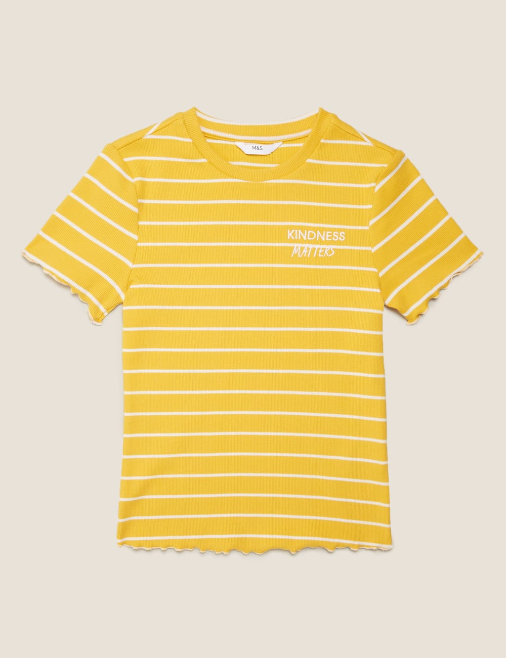 Cotton Rich Kindness Slogan Ribbed T-shirt (6-16 Yrs) 2 of 4