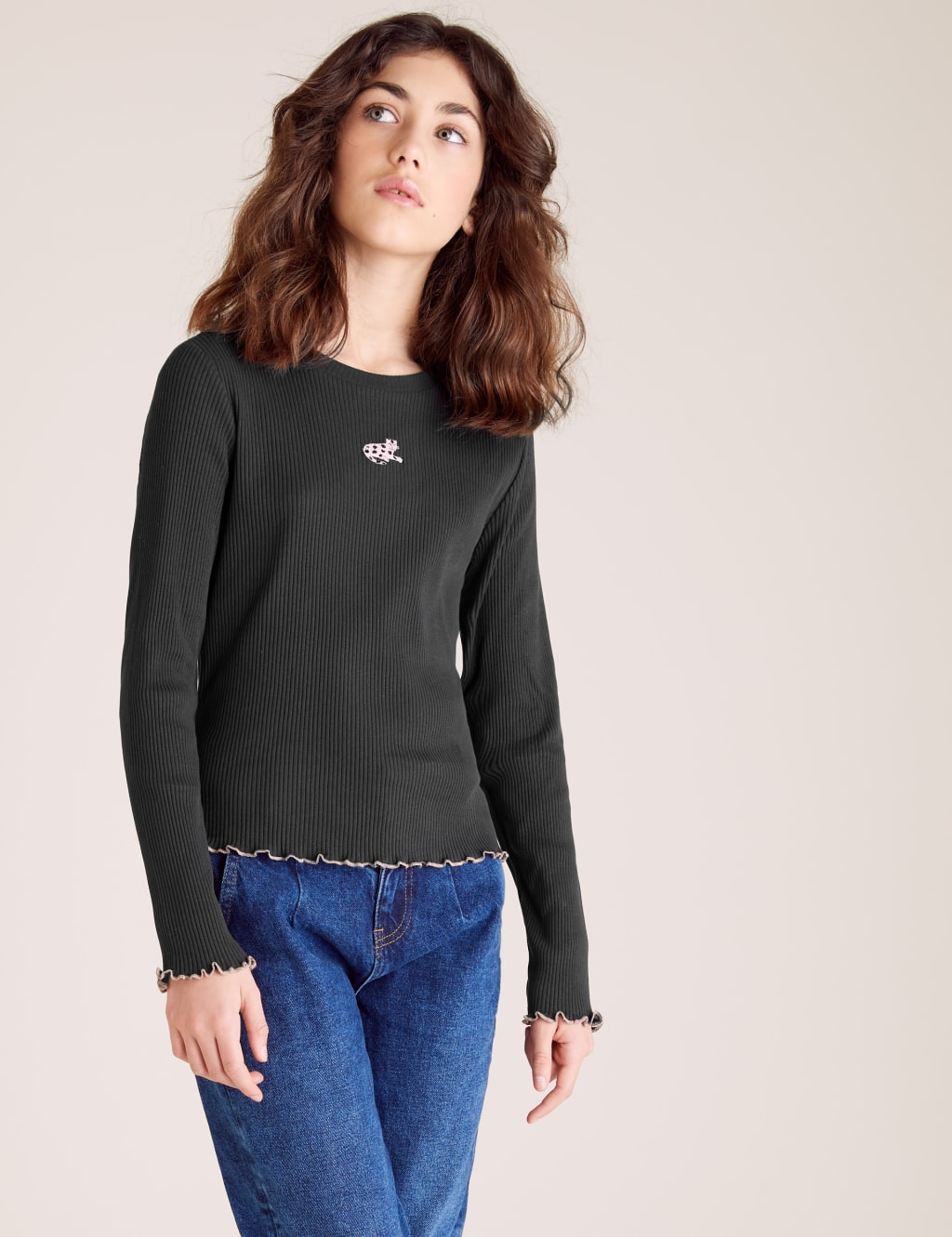 Pure Cotton Embroidered Leopard Top (6-16 Yrs) 3 of 4