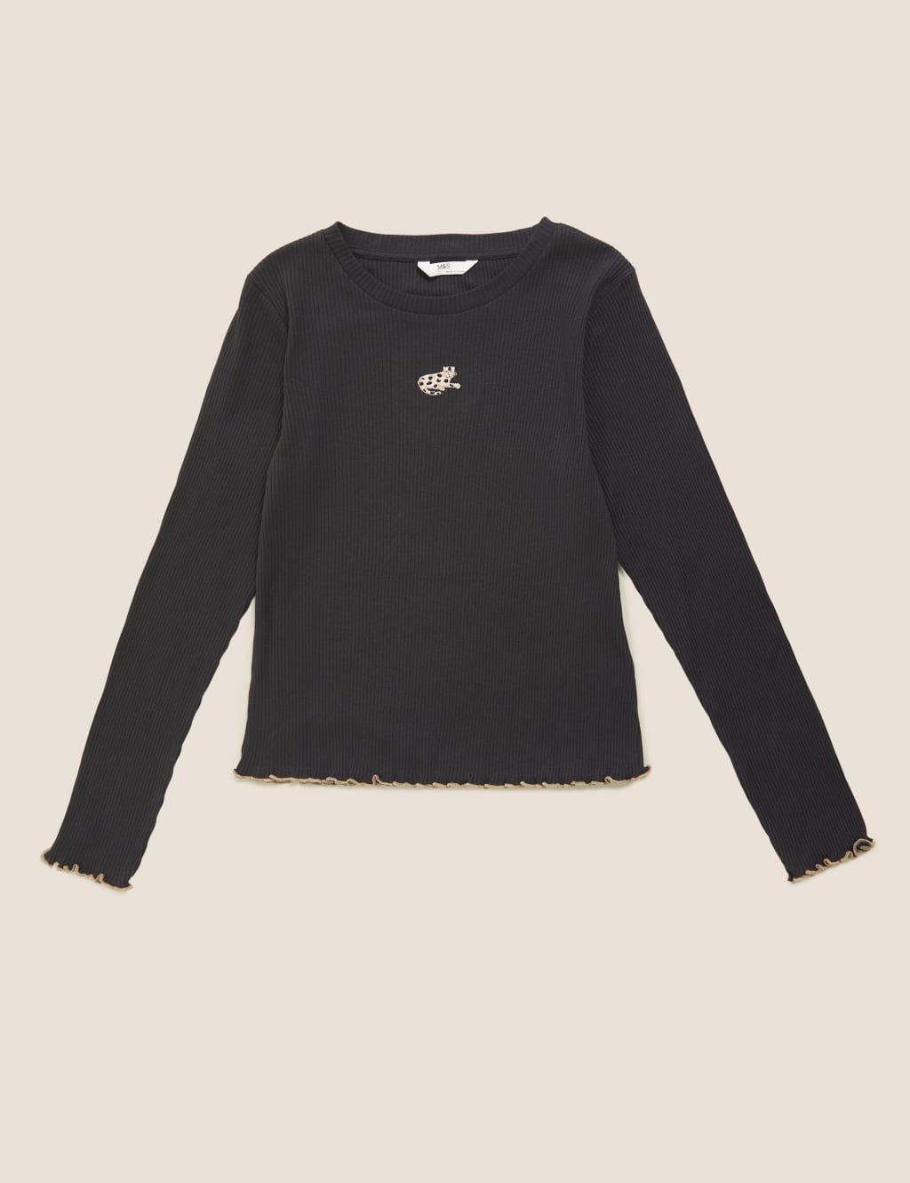 Pure Cotton Embroidered Leopard Top (6-16 Yrs) 2 of 4