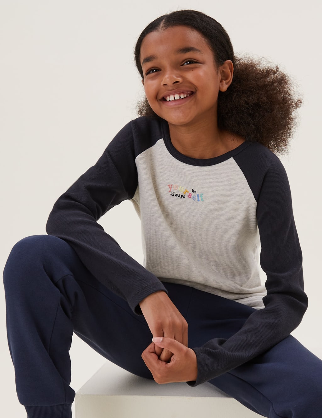 Cotton Be Yourself Slogan Top (6-16 Yrs) 1 of 4