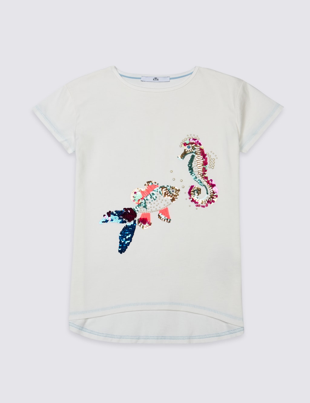 Pure Cotton Fish Sequin Top (3-16 Years) 2 of 4