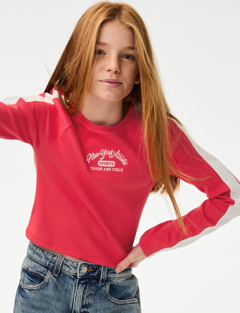 Cotton Rich Graphic Ribbed Top (6-16 Yrs) 4 of 6