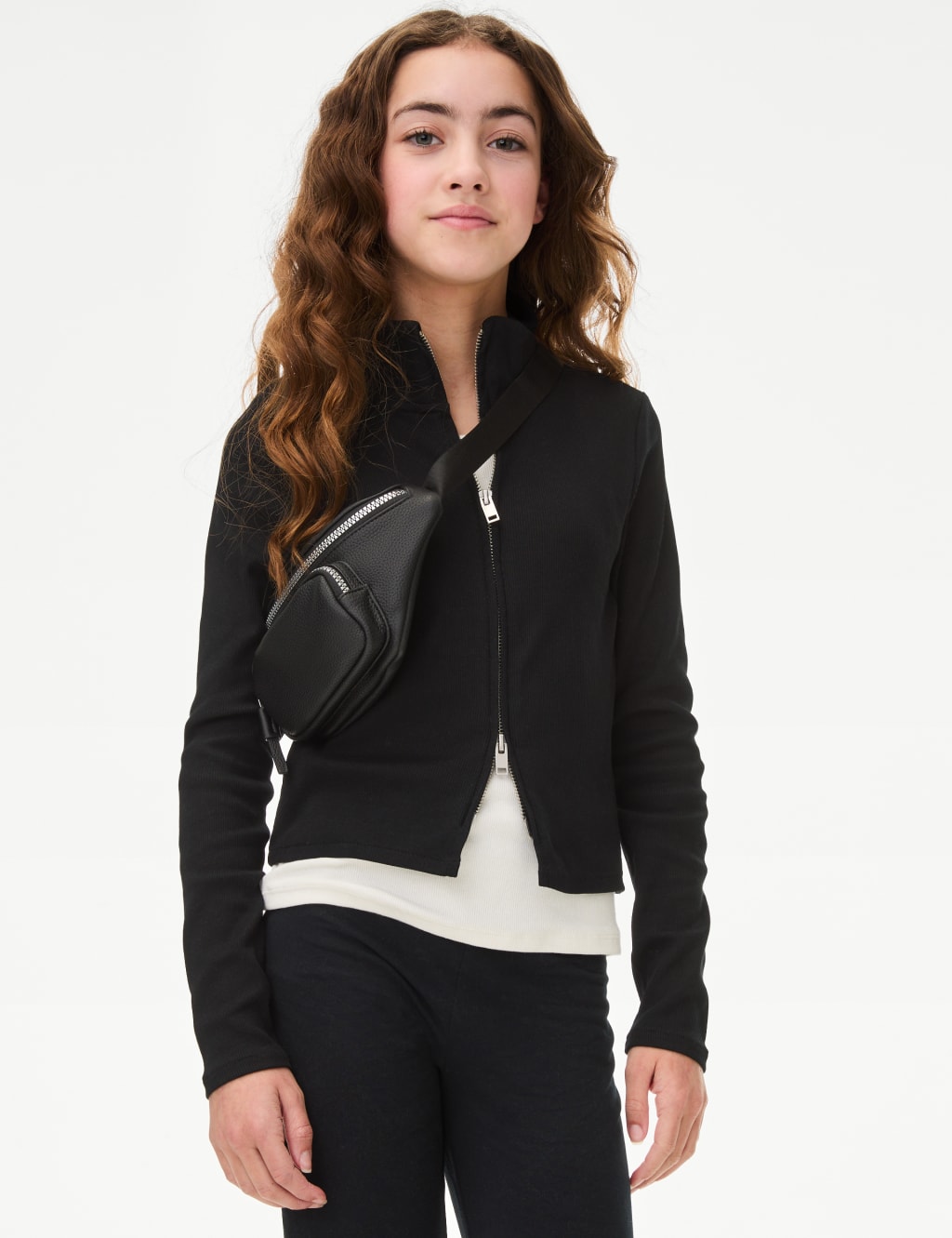 Cotton Rich Rib Zip Top (6-16 Yrs) | M&S Collection | M&S
